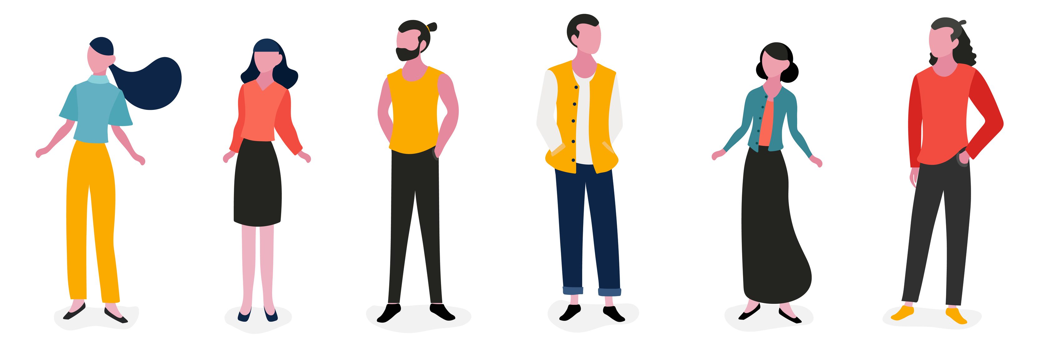 Lifestyle People Character Illustration Set Free Vector