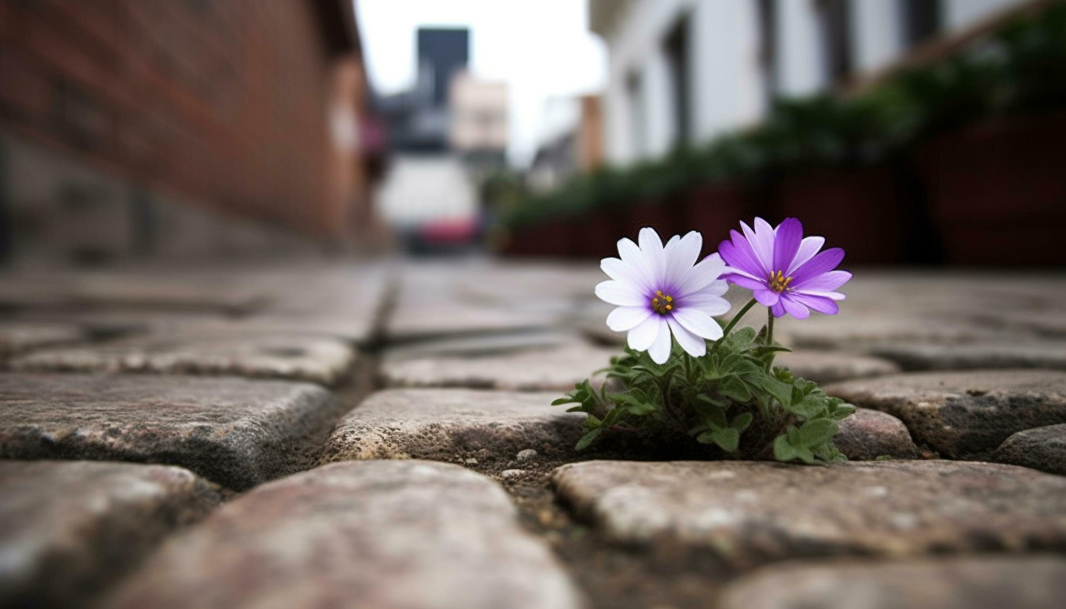 Single flower blossoms in nature beauty, surrounded by green foliage generated by AI Stock Free