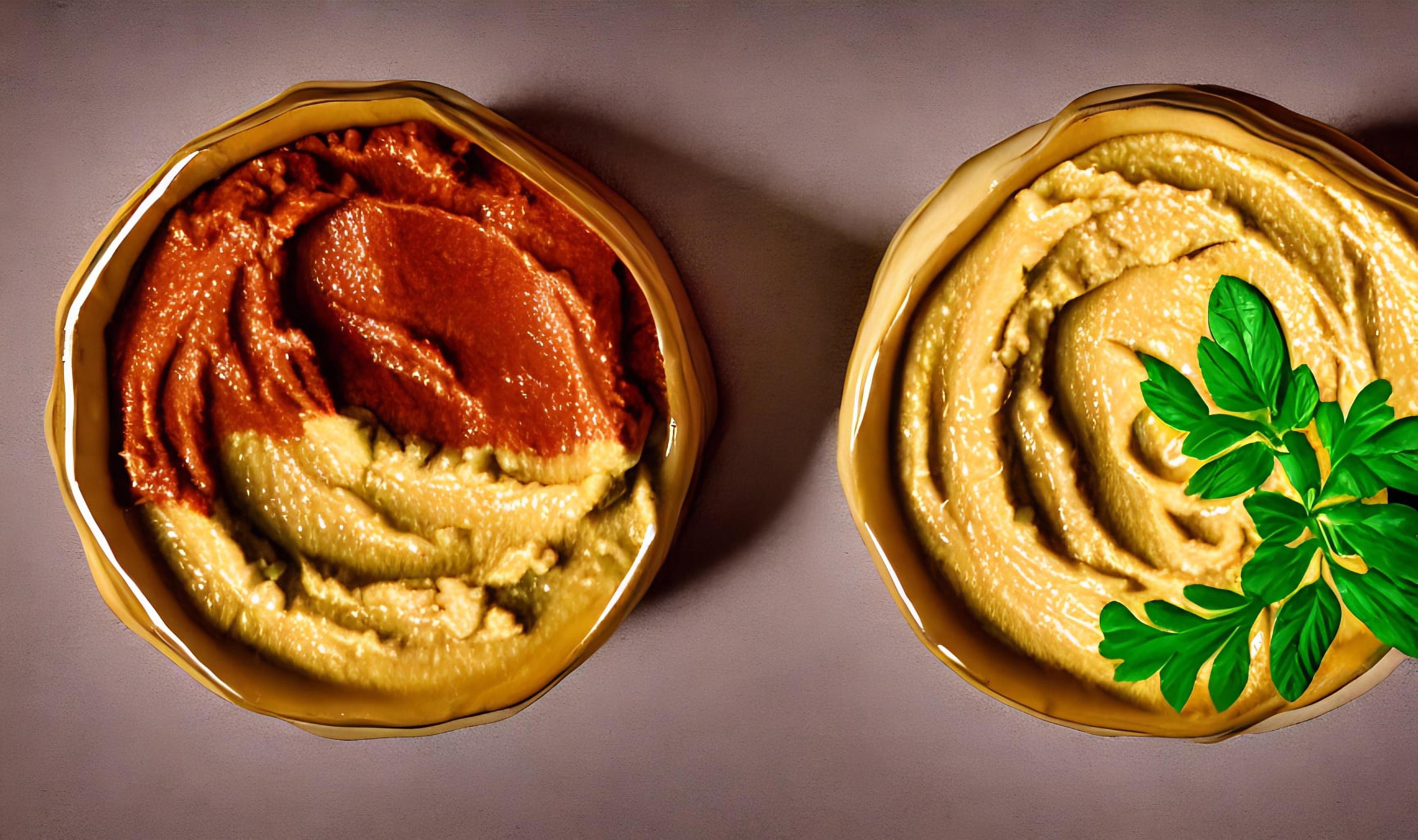 Healthy food. Traditional freshly made organic hummus. Stock Free