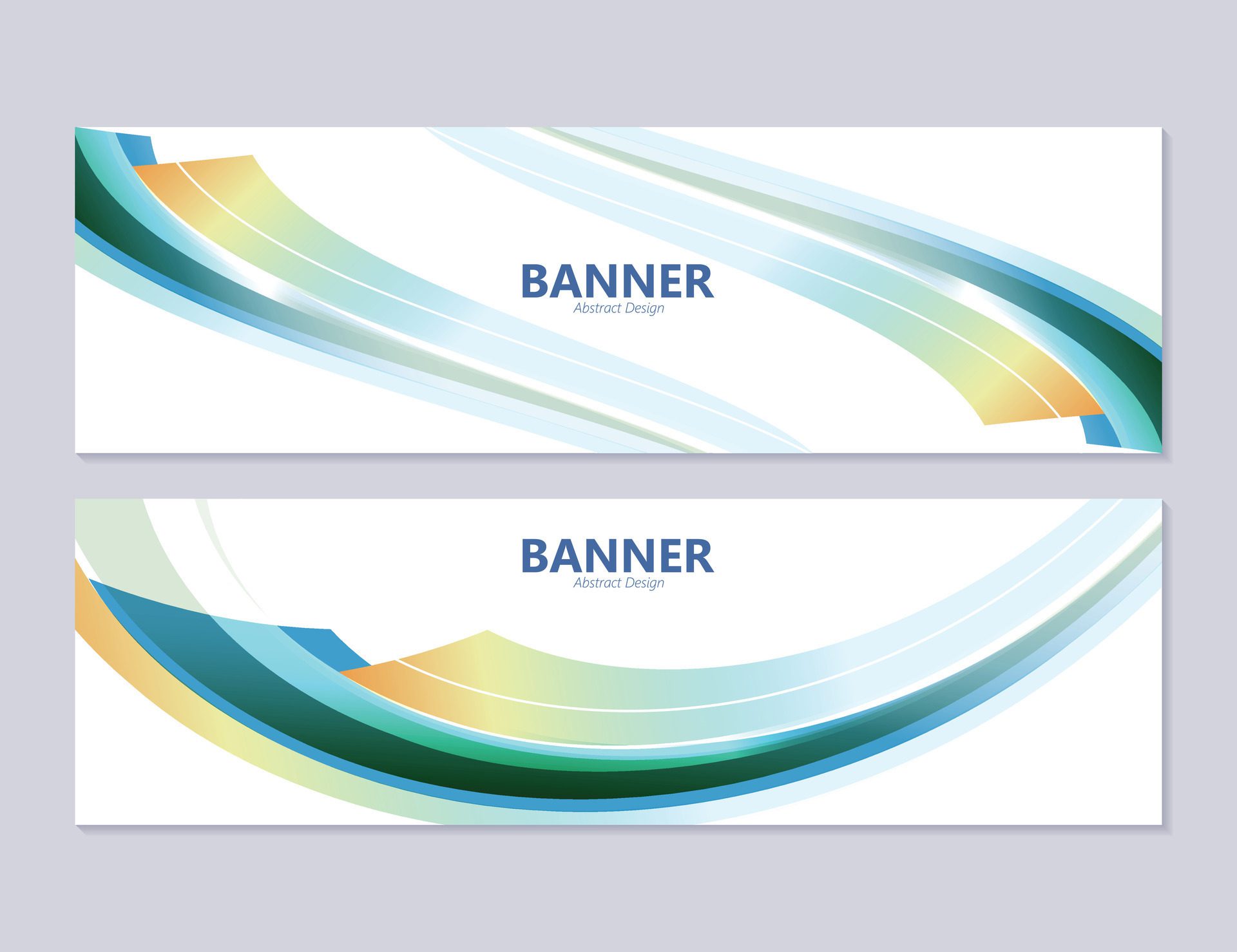 colorful abstract wave banner design Free Vector