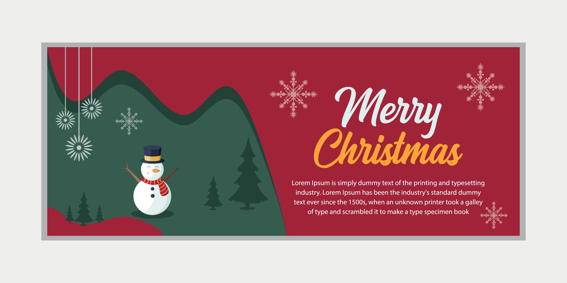 merry christmas banner set and happy new year banner, social media cover and web banner,Merry Christmas design for greeting card, Free Vector