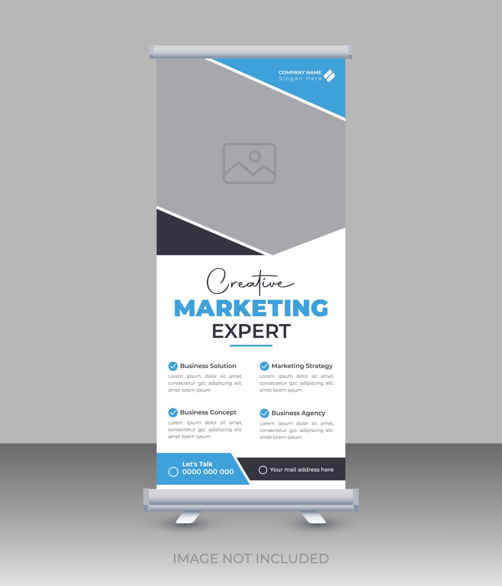 Corporate rollup x banner for business agency template design Free Vector