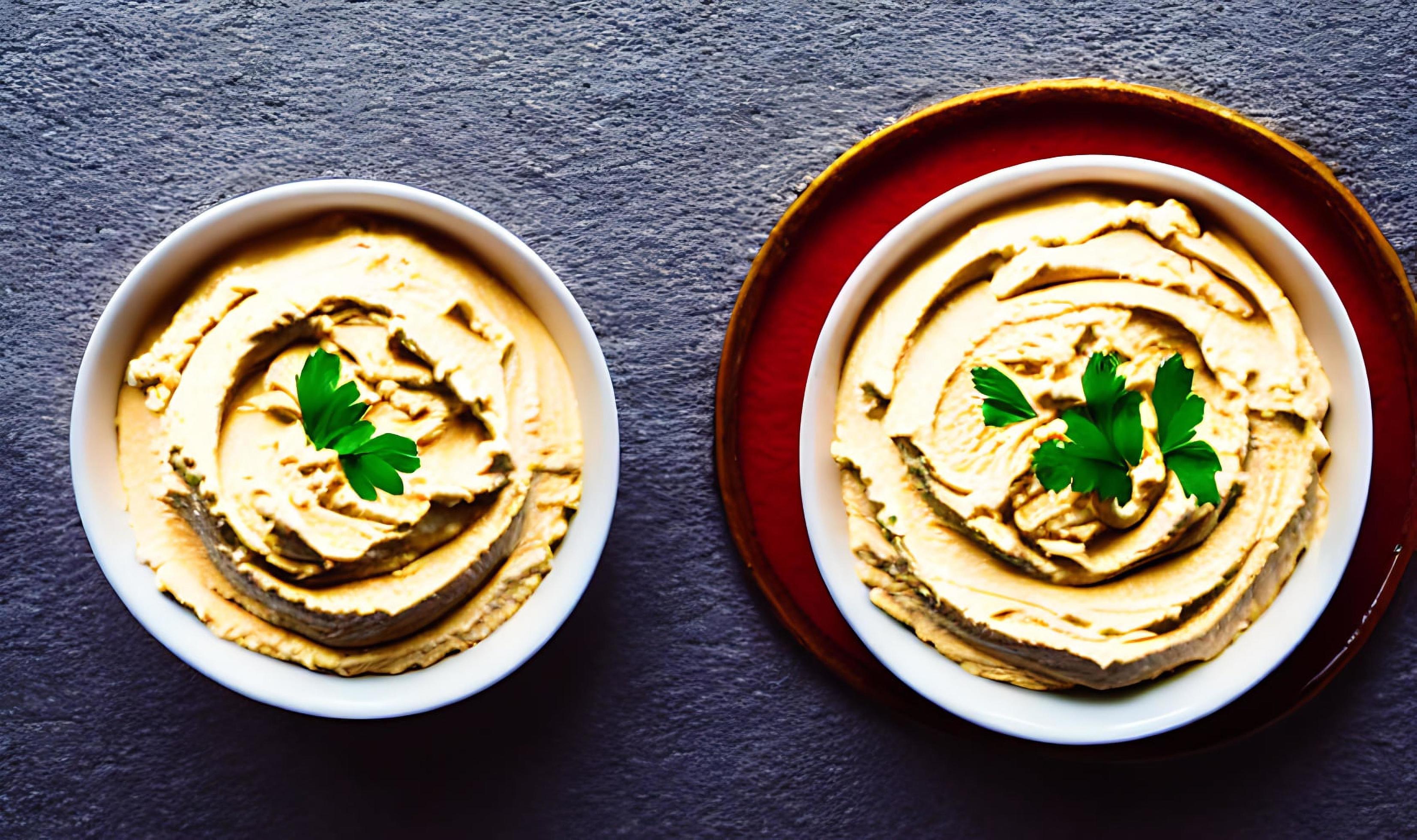 Healthy food. Traditional freshly made organic hummus. Stock Free