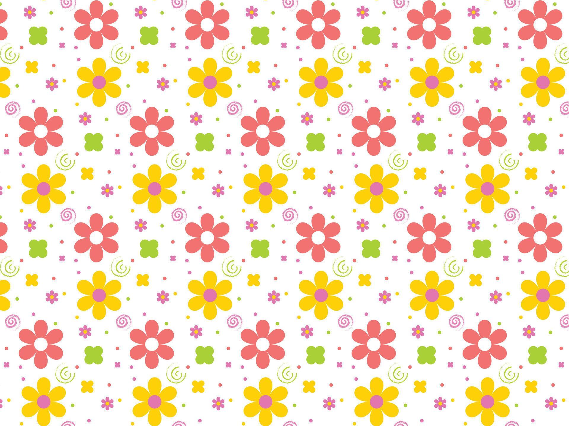 cute summer-spring floral flower seamless vector pattern Stock Free