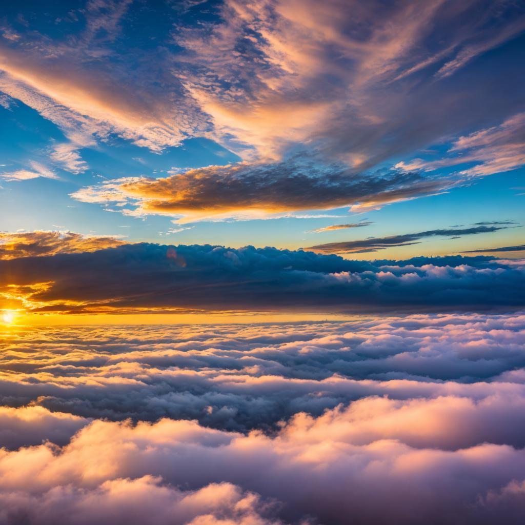 Above the clouds sunset by @ai_generated