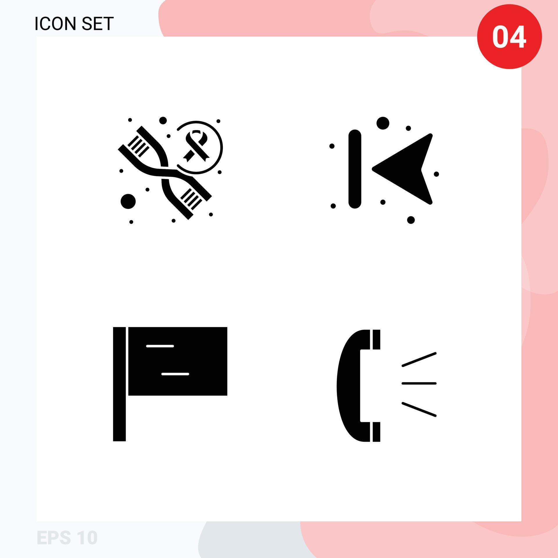 4 User Interface Solid Glyph Pack of modern Signs and Symbols of dna answer arrows left client support Editable Vector Design Elements Stock Free