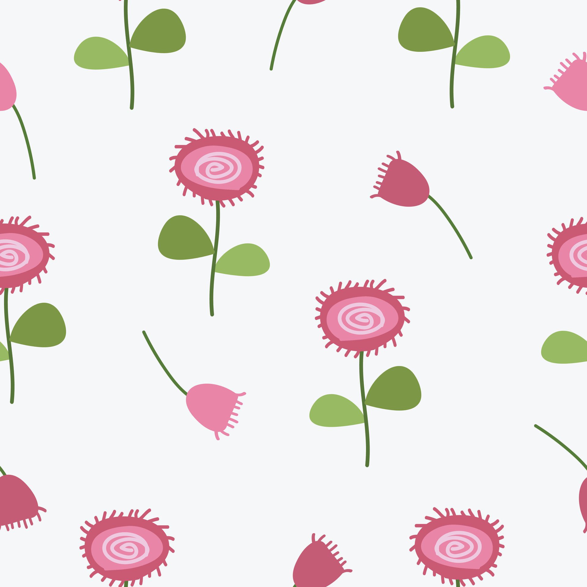 Seamless cute elegant flowers pattern background Free Vector