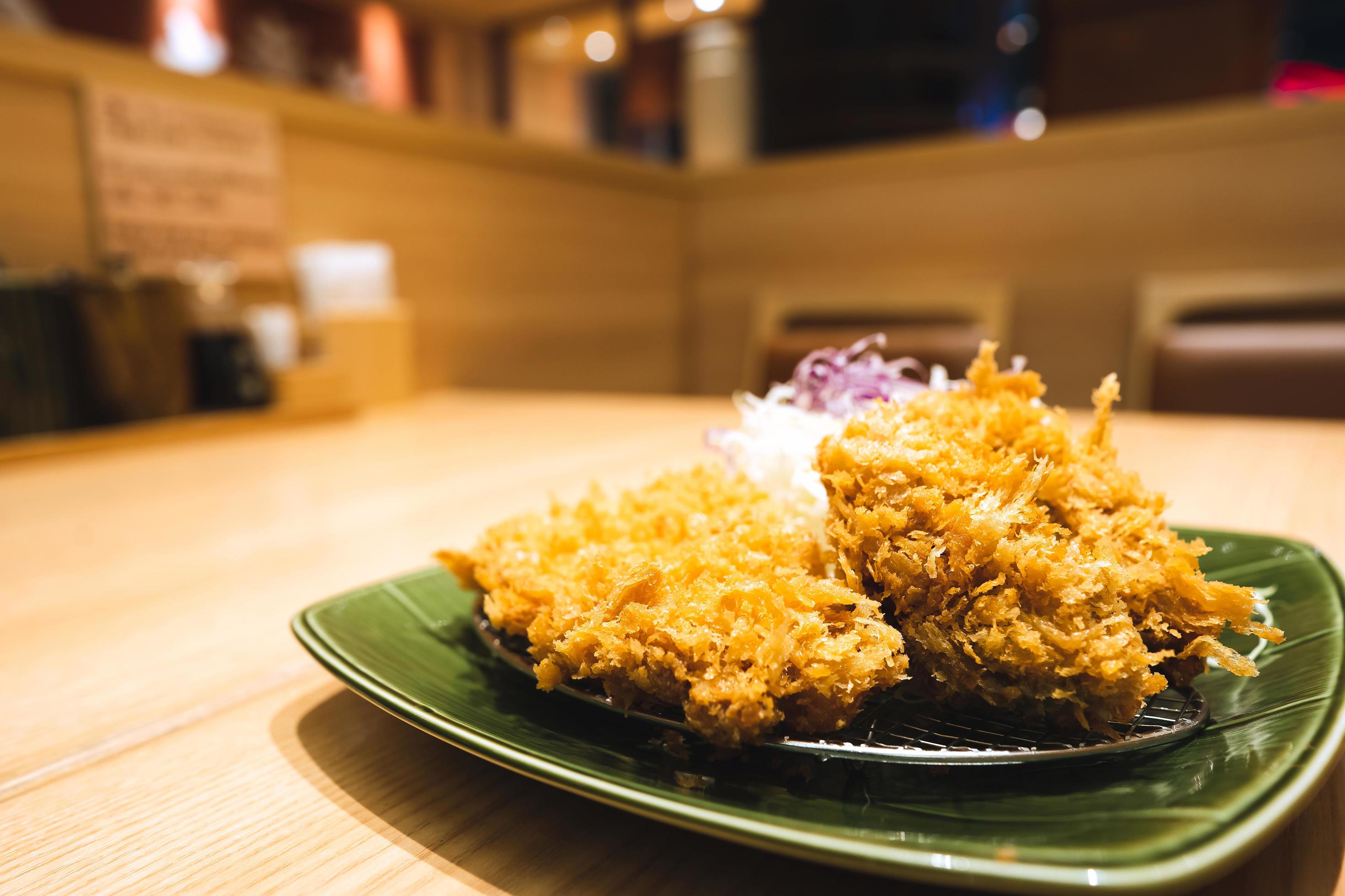 Tonkatsu deepfried pork meat japanese western style food. Stock Free