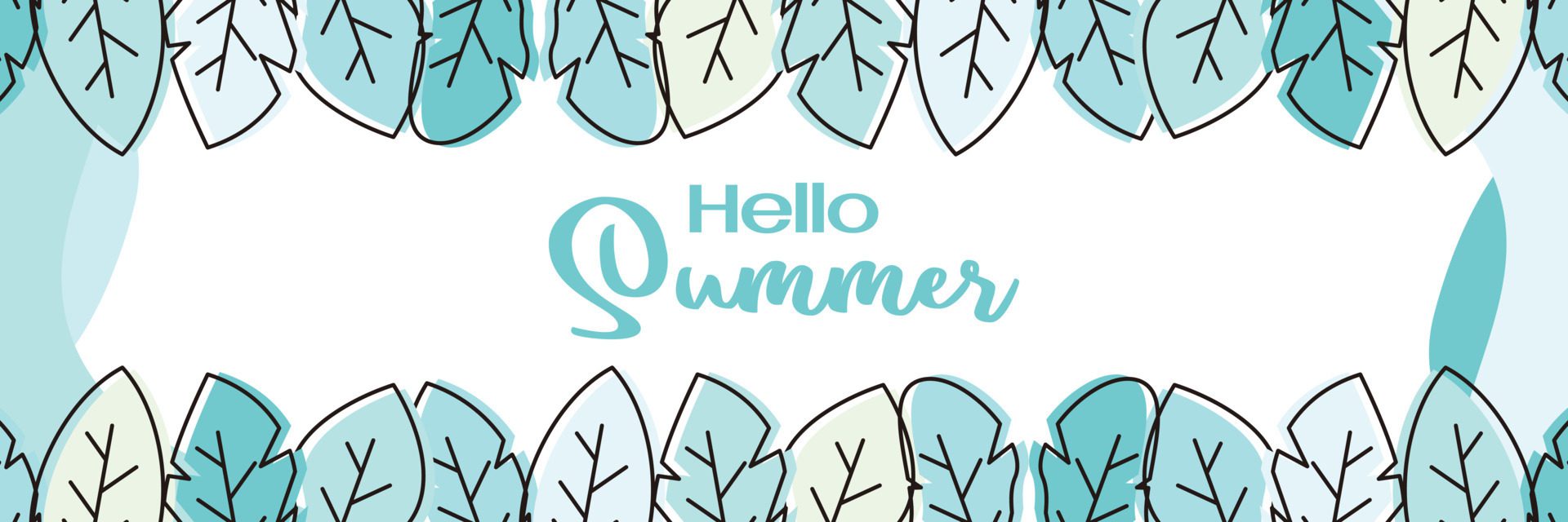 summer background, trendy design with leaf ornament. Template for banner, web, greeting card, presentation. Free Vector