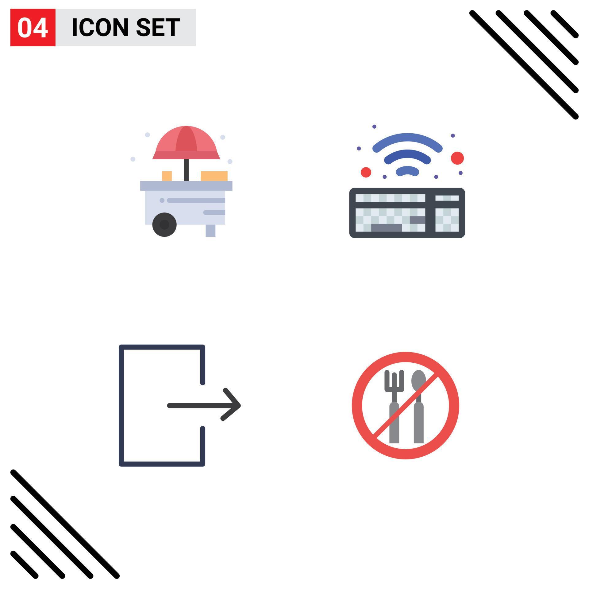 Pack of 4 creative Flat Icons of city fasting keyboard arrow roza Editable Vector Design Elements Stock Free