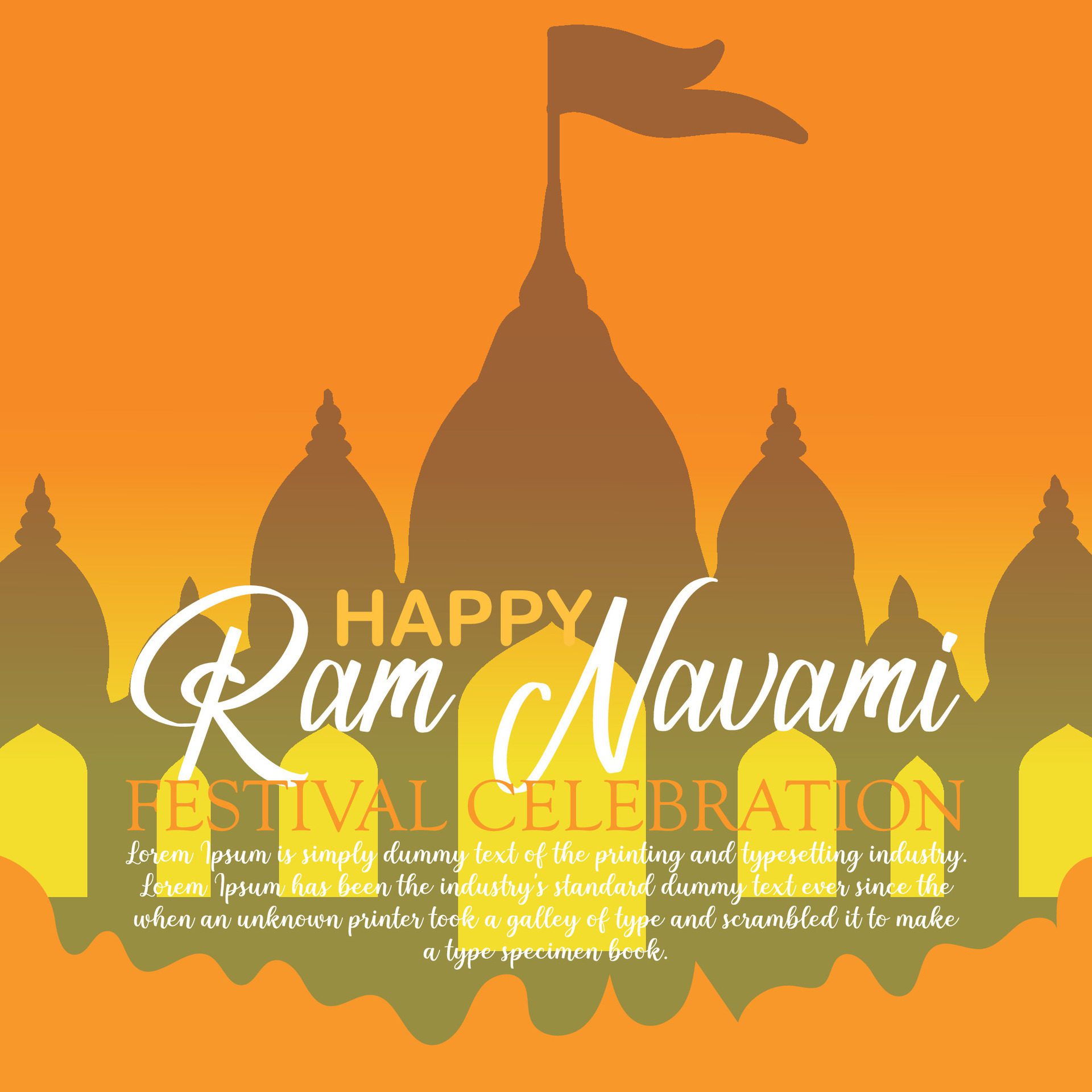 Happy Ram Navami cultural Banner Hindu festival vertical post wishes celebration card Ram Navami celebration background Free Vector