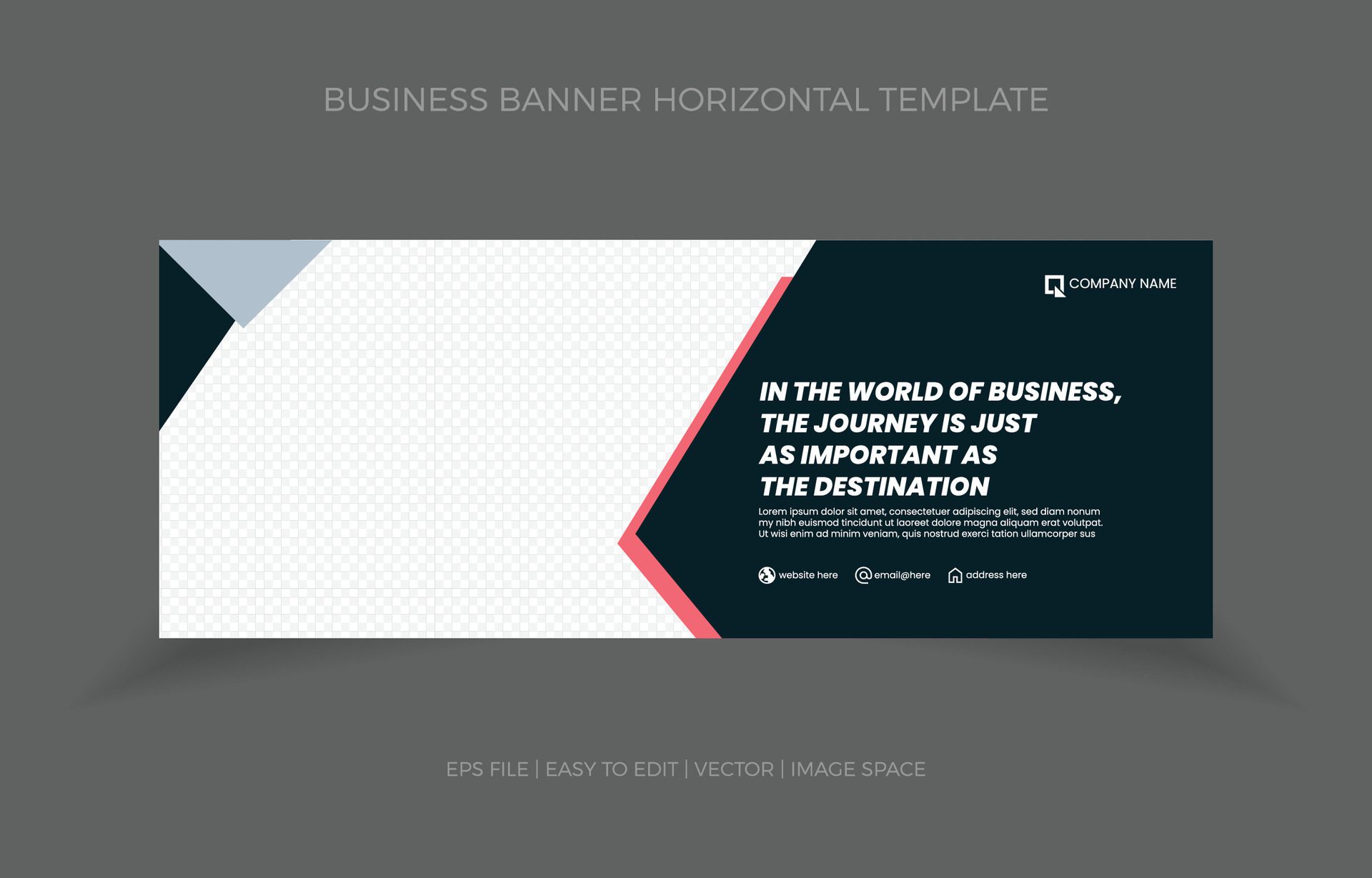 Business Horizontal Banner Template Design with Image Space Template Free Vector