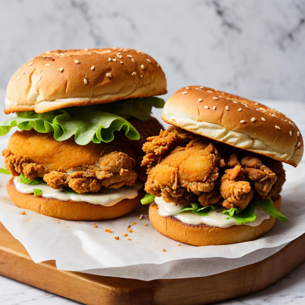 Fried chicken sandwich by by @ai_generated