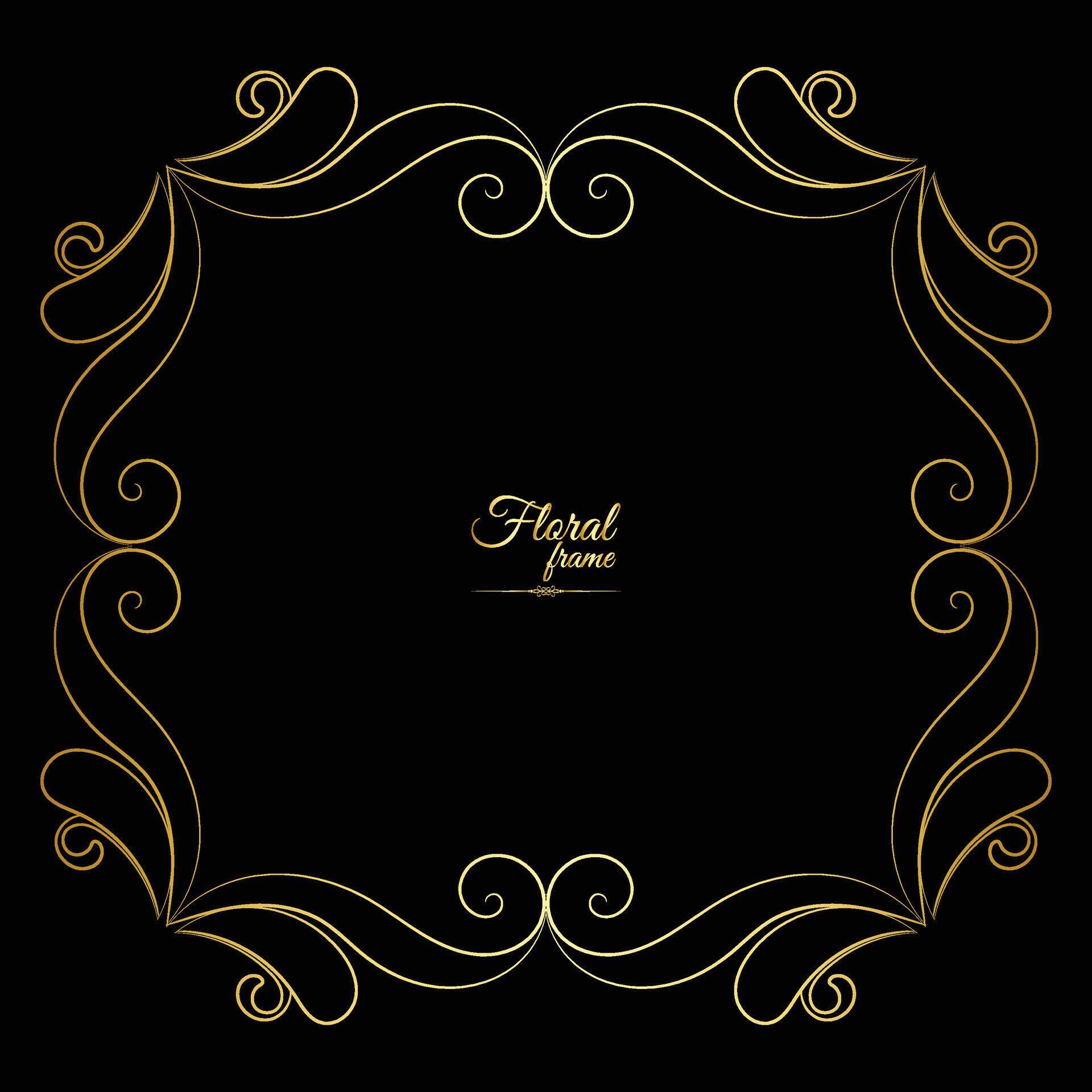 Vector luxury decorative golden vintage frames and borders. retro ornamental frame art and flower isolated floral background Stock Free