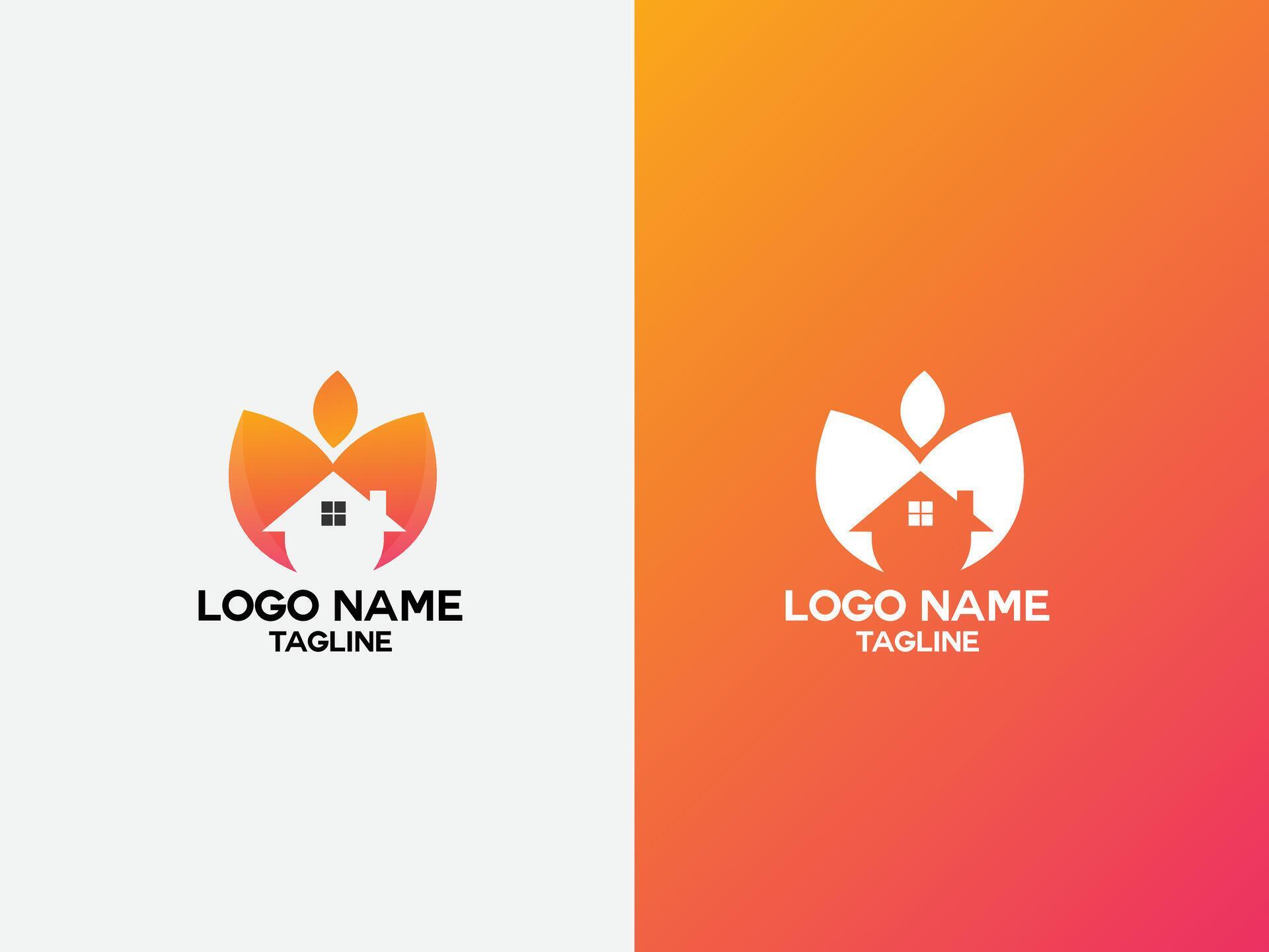 Lotus home logo design. Lotus flower with home. Stock Free