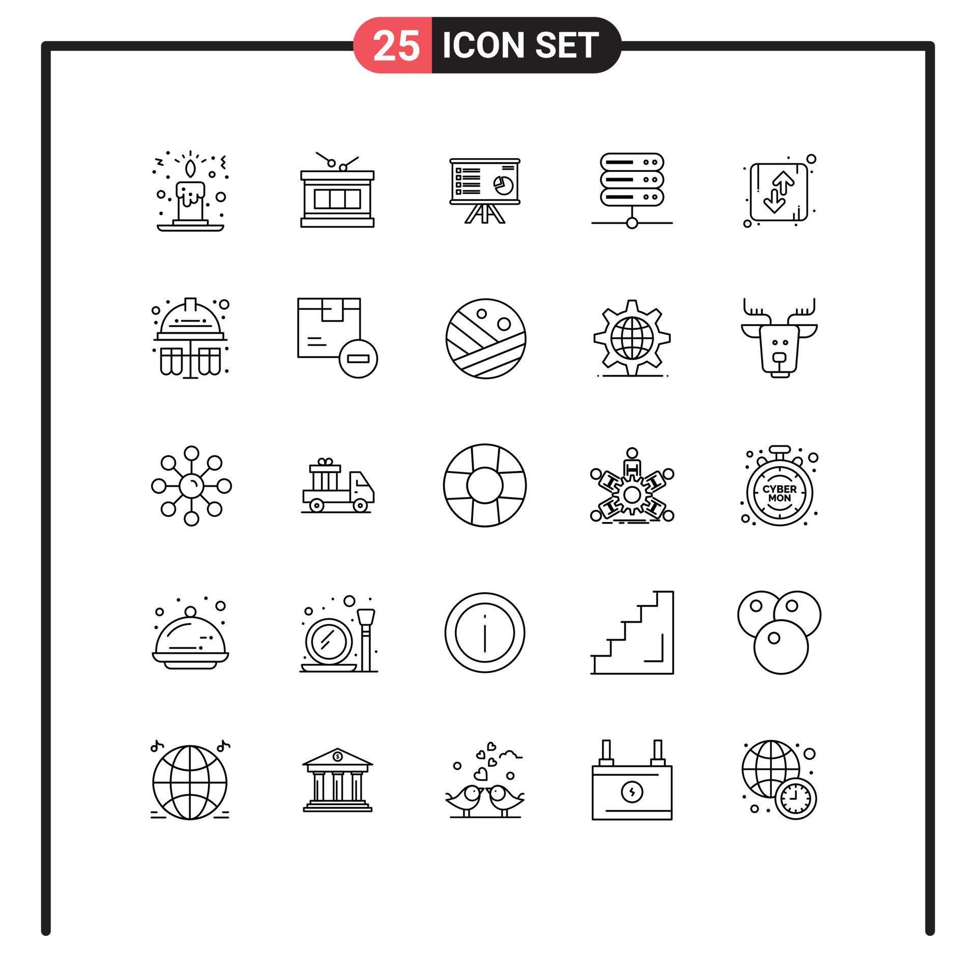 25 Creative Icons Modern Signs and Symbols of arrow network analytics database marketing Editable Vector Design Elements Stock Free