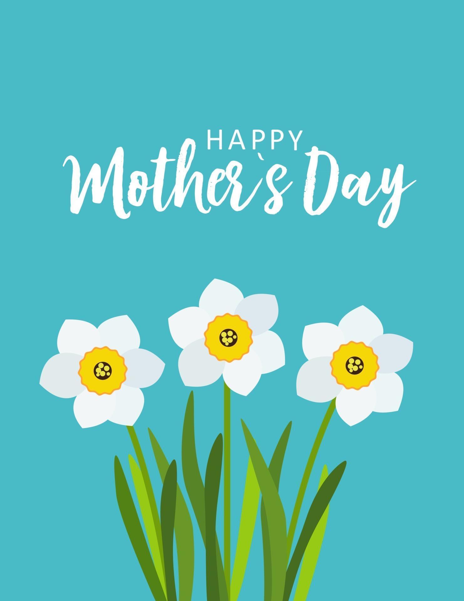 Happy Mother’s day greeting card with Flowers background Stock Free