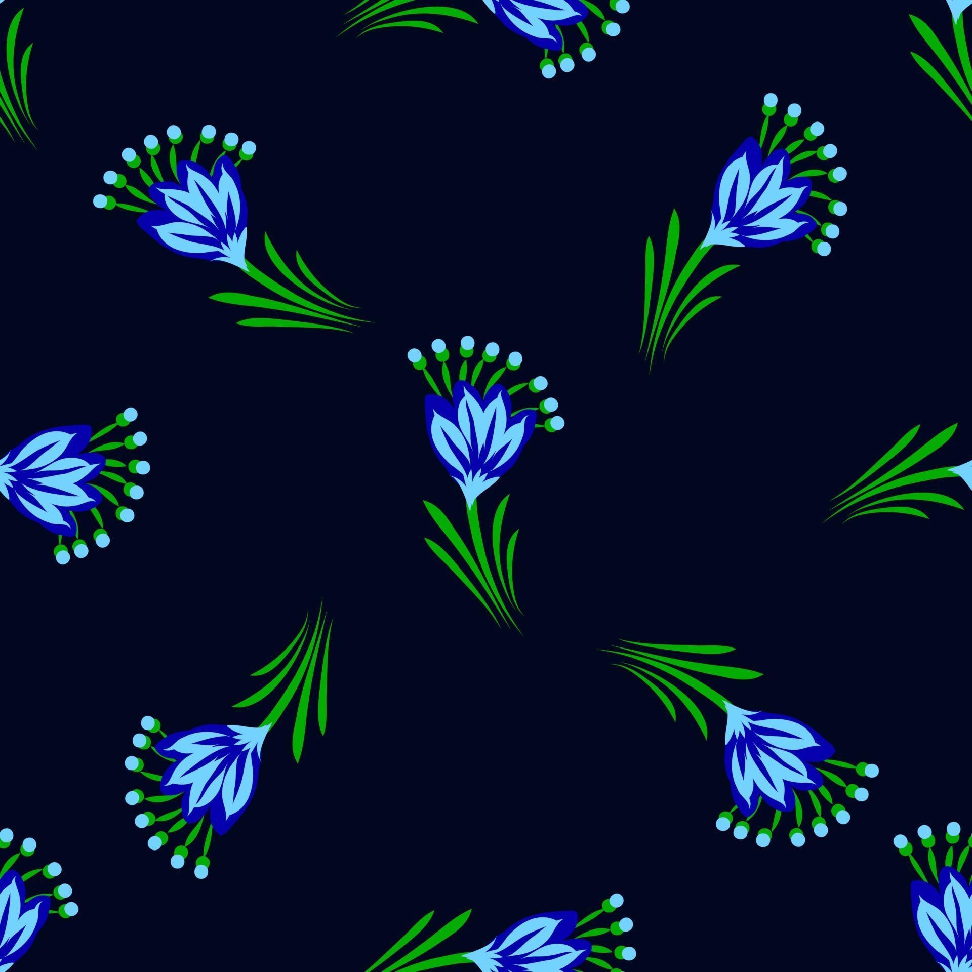 Seamless repeat pattern with flowers and leaves Stock Free