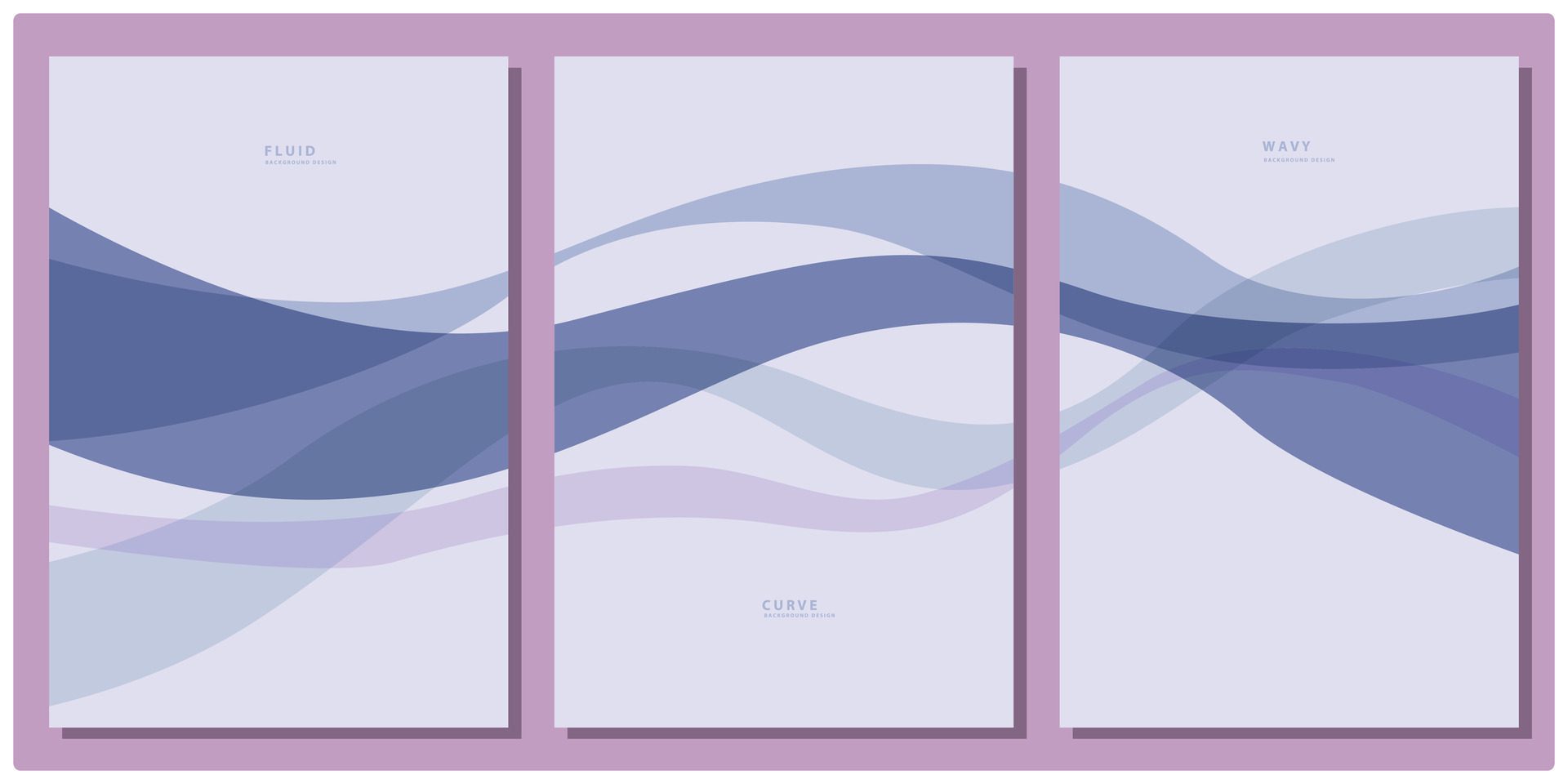 Wavy lines shape background template copy space in soft lilac and blue chambray color for banner, poster, business card, brochures. Free Vector