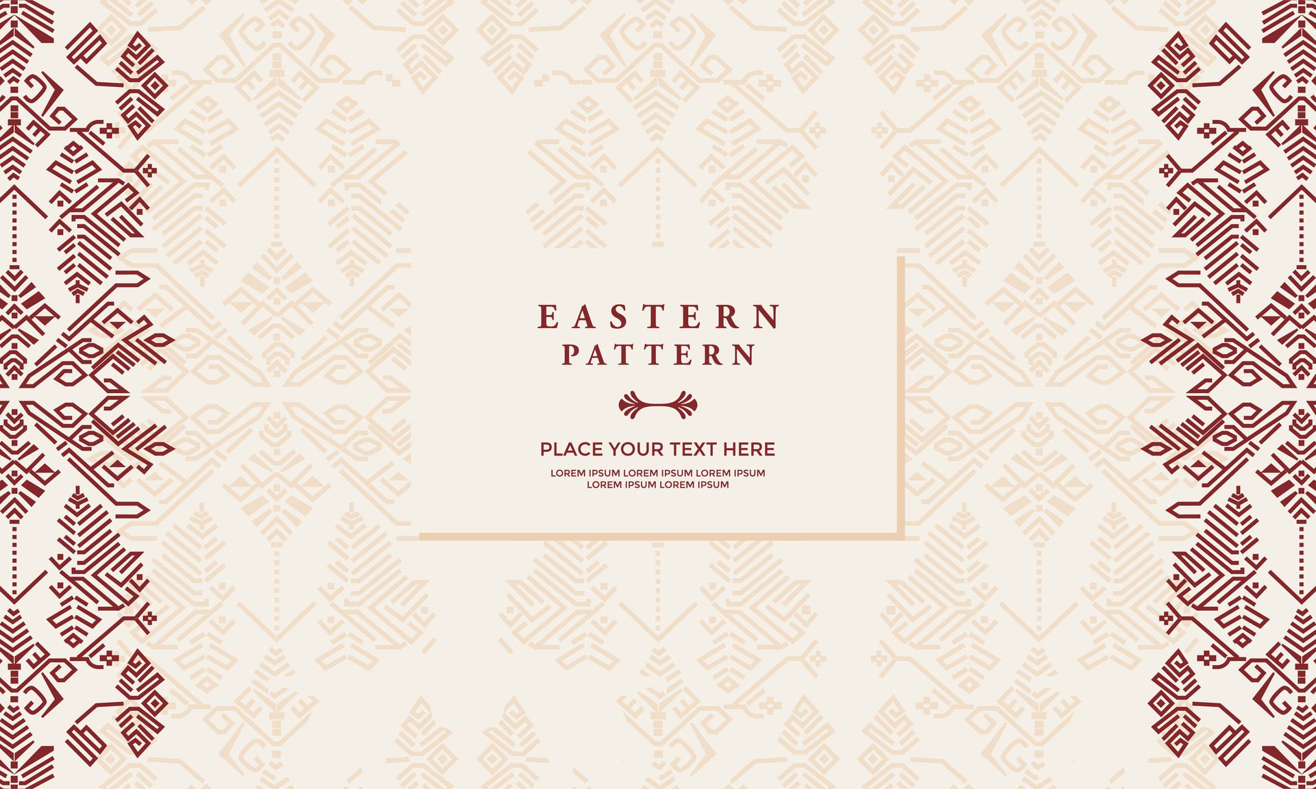 eastern pattern background with a decorative frame and a place for text Free Vector