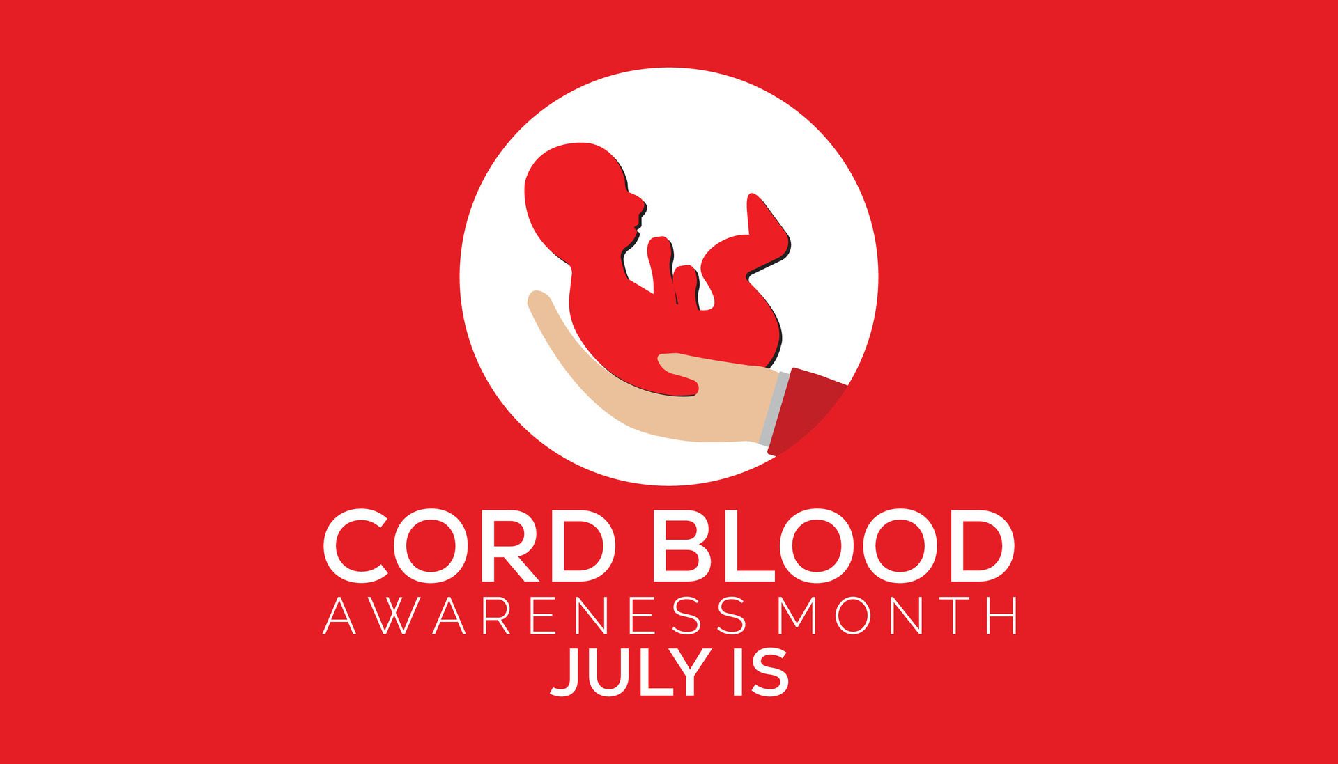 cord blood awareness month observed every year in July. Template for background, banner, card, poster with text inscription. Free Vector