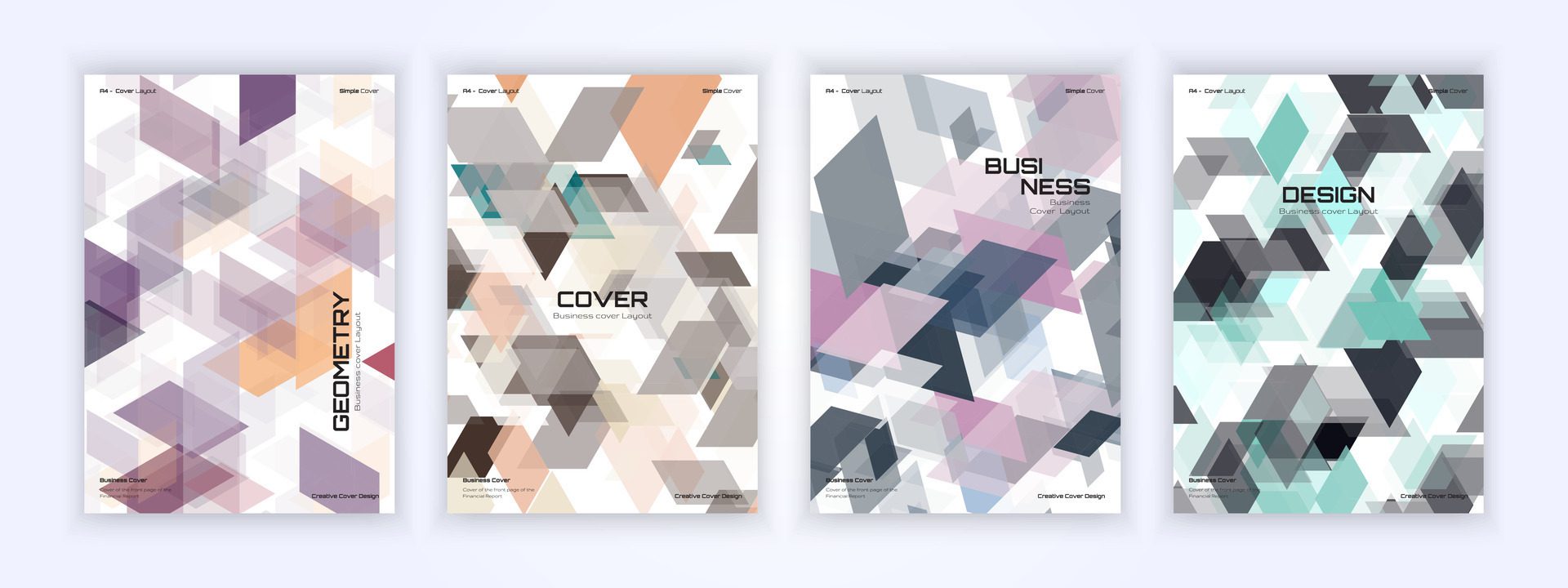 geometric style design covers, square pattern shapes that make perspective possible, poster covers, business reports, etc Free Vector