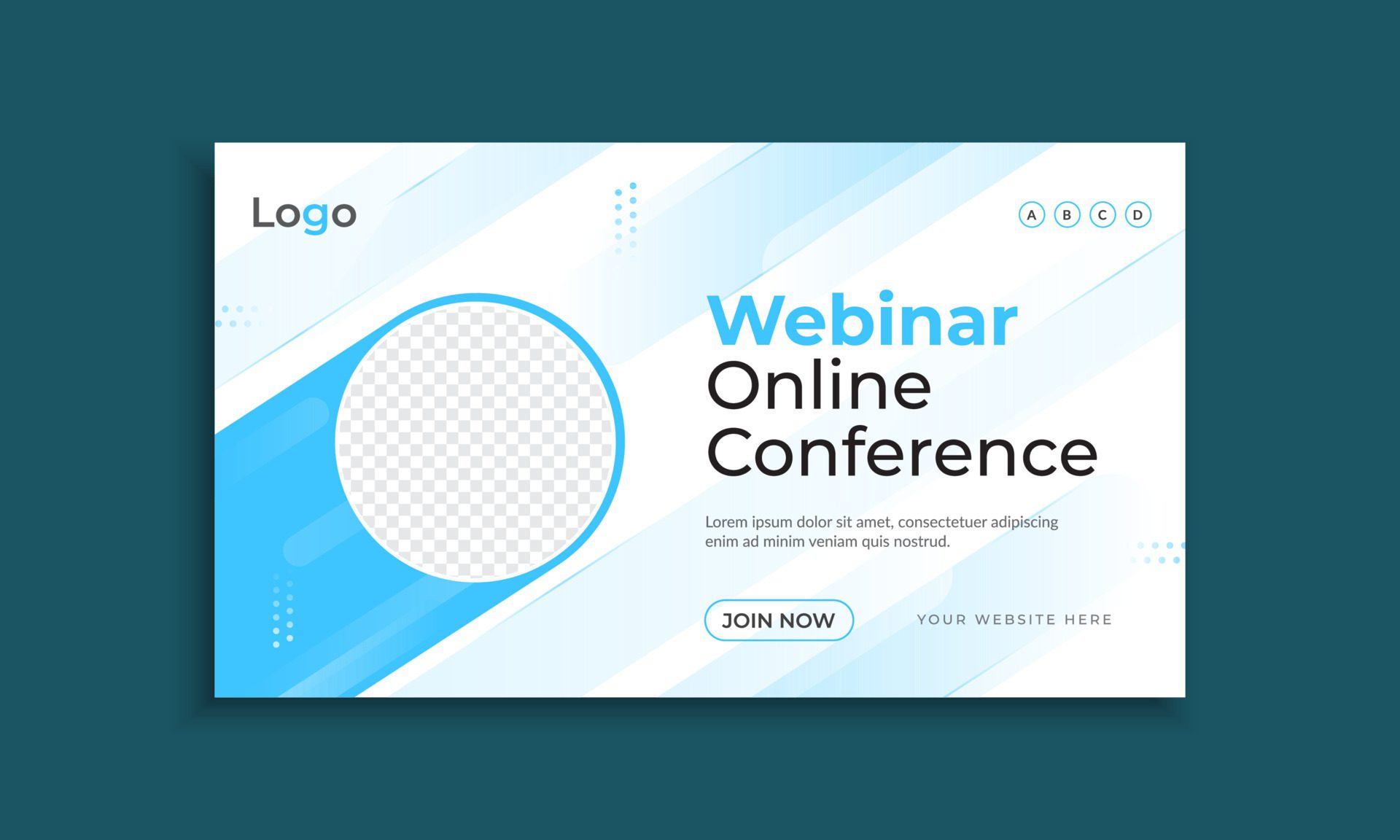 Online business webinar conference web banner template Free Vector