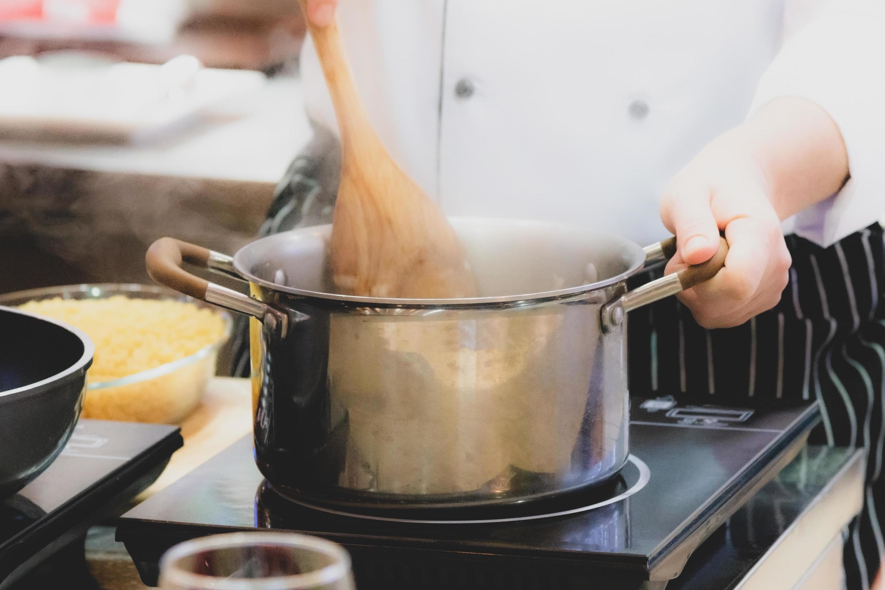 Chef preparing food, meal, in the kitchen, chef cooking Stock Free