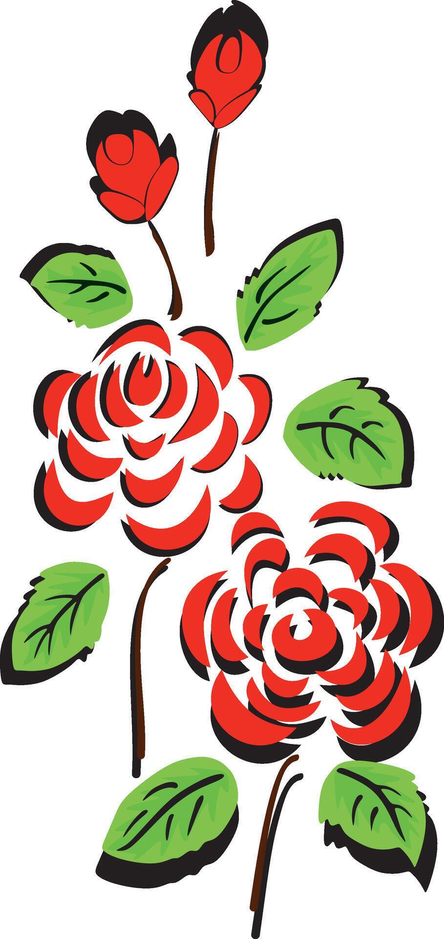 a drawing of a red flower Stock Free