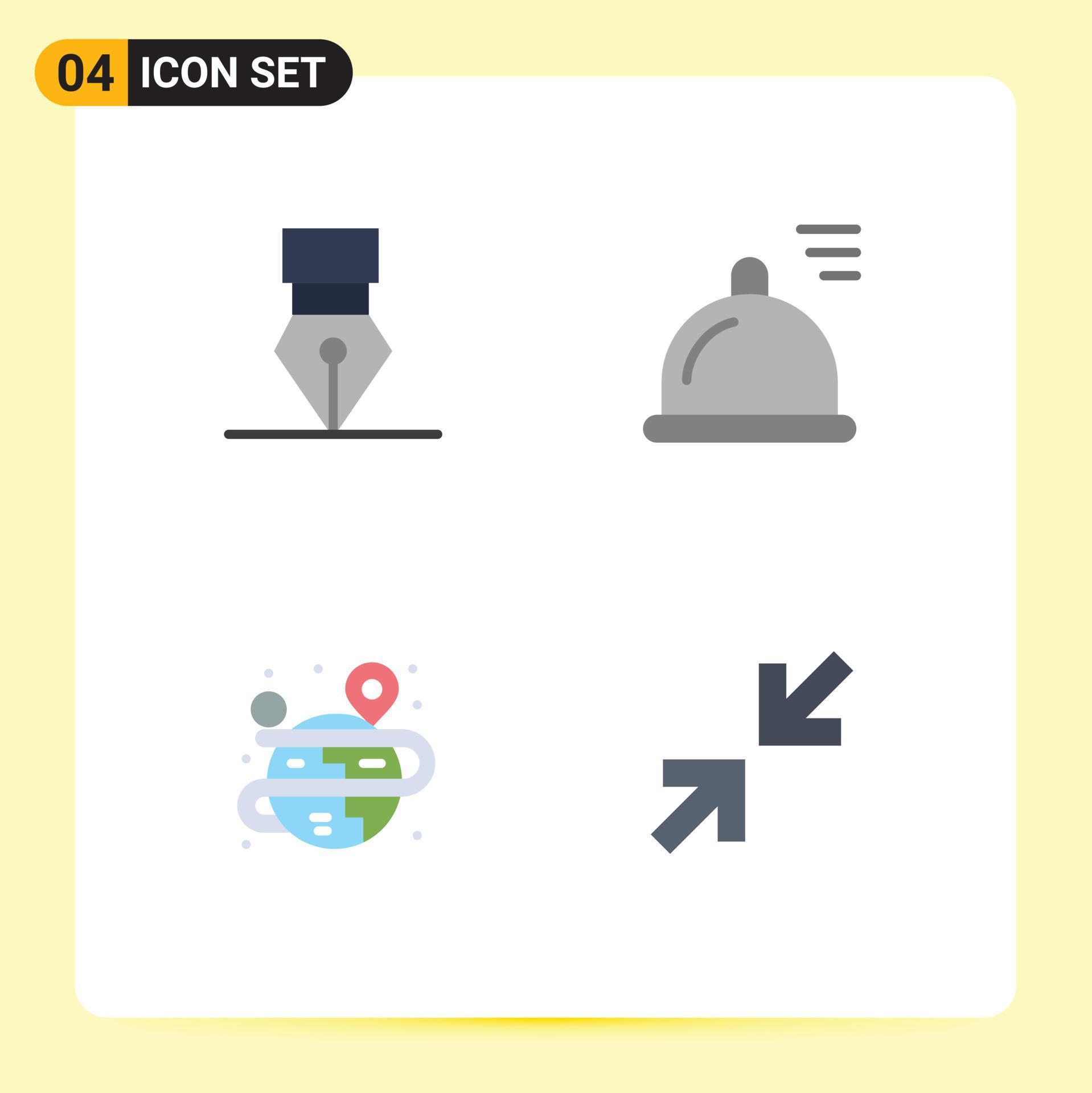 Pictogram Set of 4 Simple Flat Icons of achievement globe wreath eat arrows Editable Vector Design Elements Stock Free and Free SVG