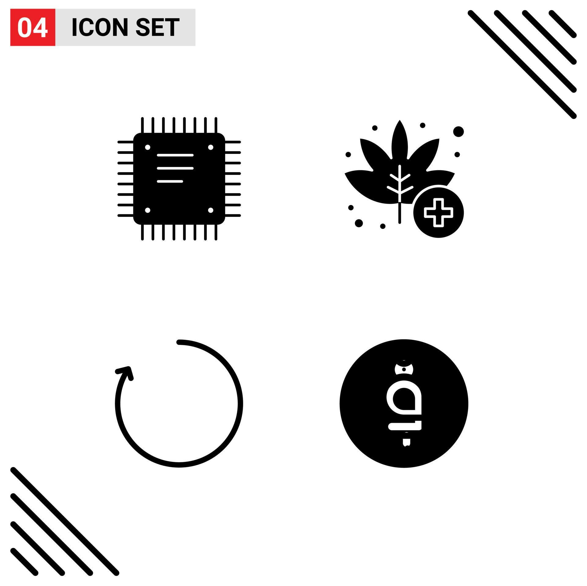 4 Creative Icons Modern Signs and Symbols of chip arrow motherboard medical rotate Editable Vector Design Elements Stock Free