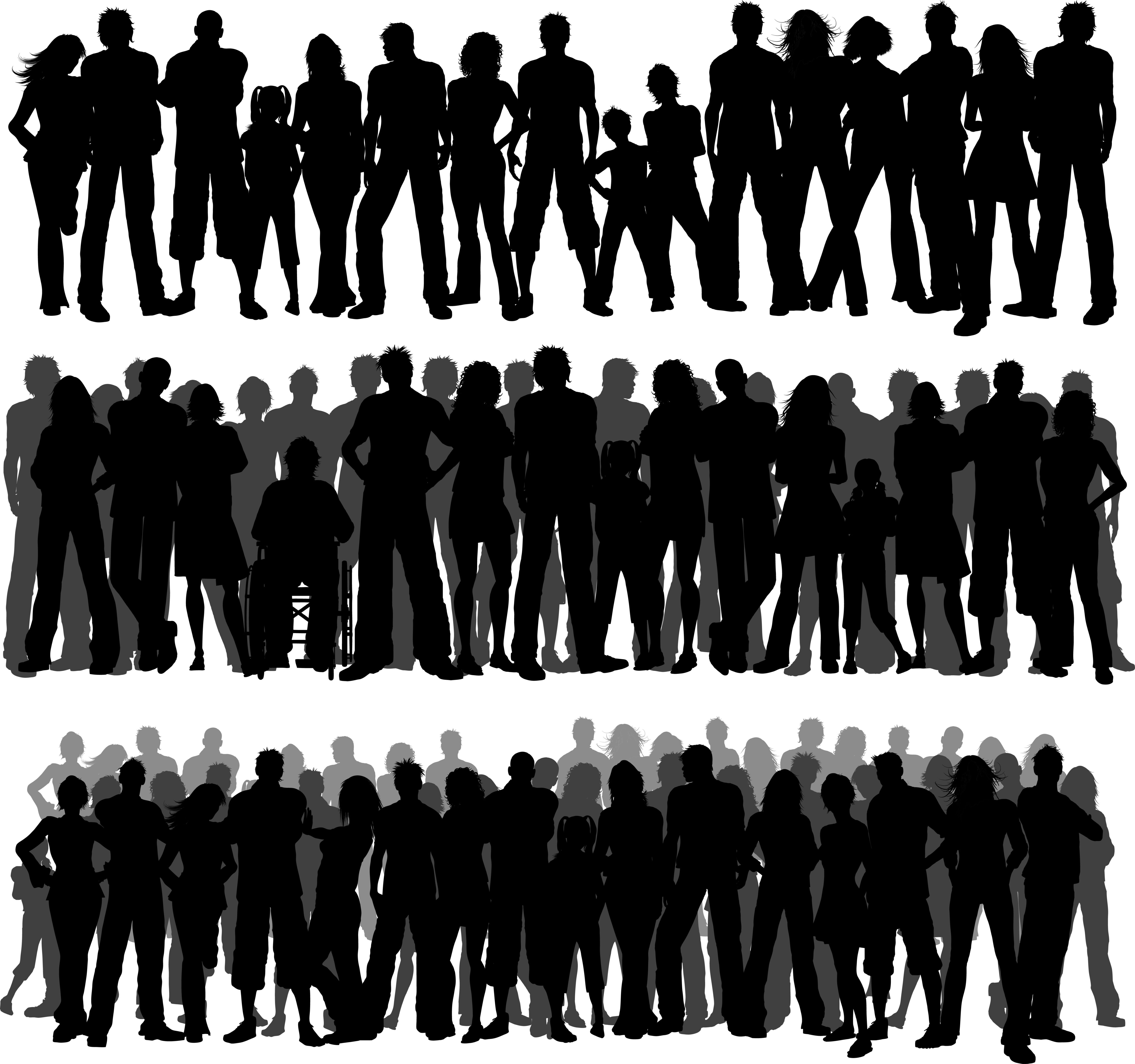 Crowds of people Free Vector