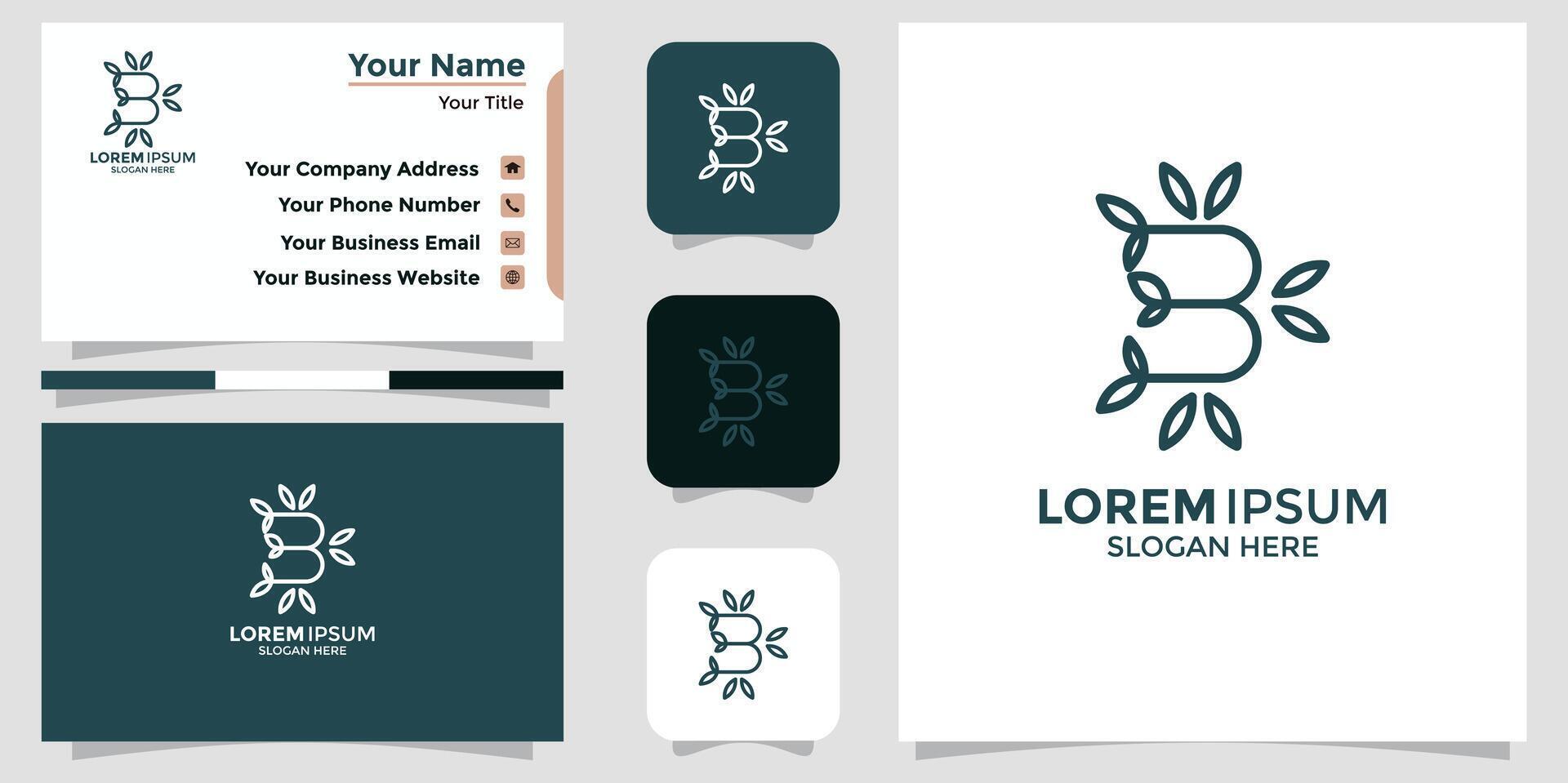 Abstract elegant flower logo icon and business card Stock Free