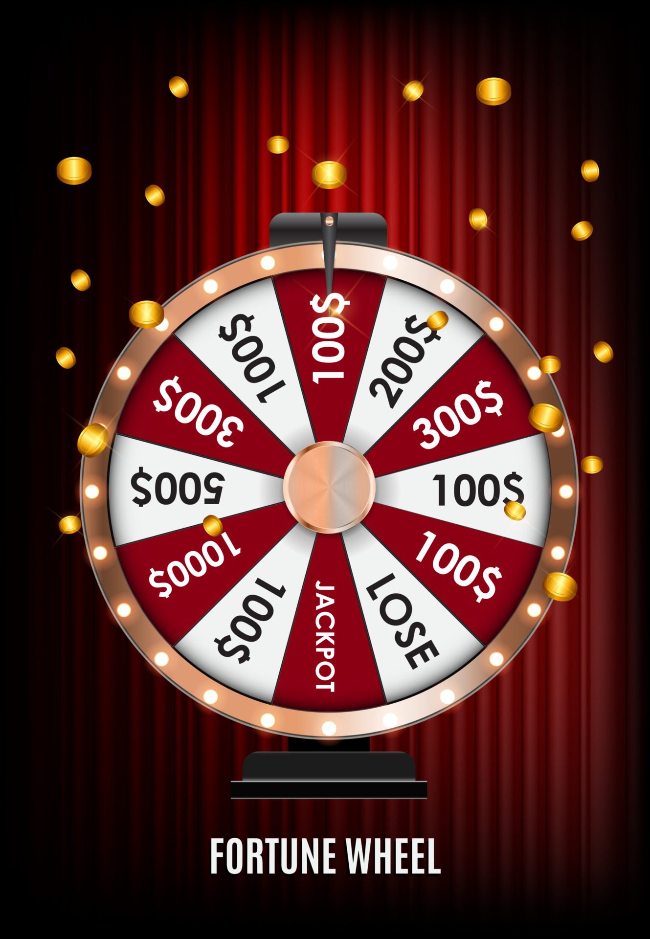 Casino Wheel Winner Banner Free Vector