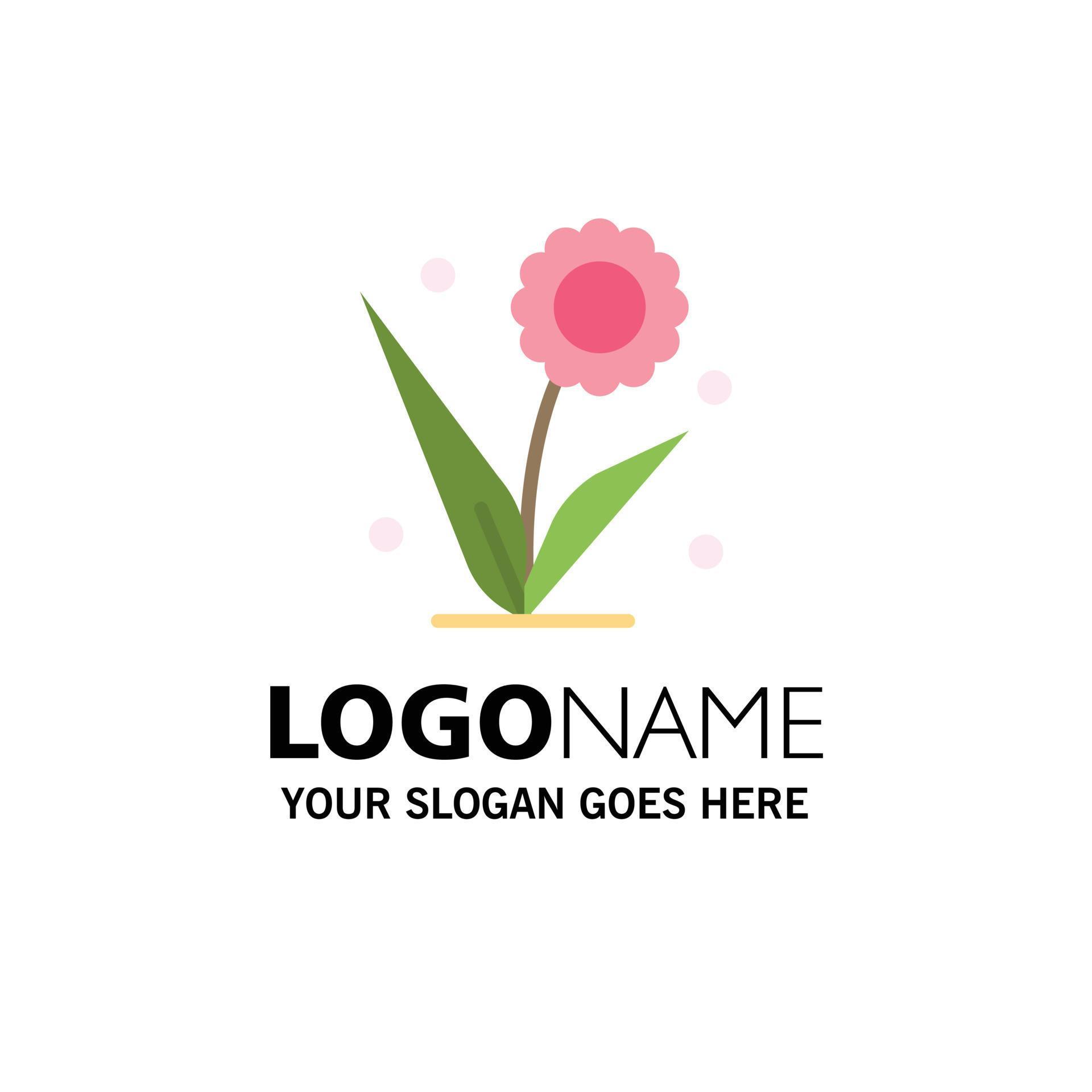 Flora Floral Flower Nature Spring Business Logo Template Flat Color Stock Free