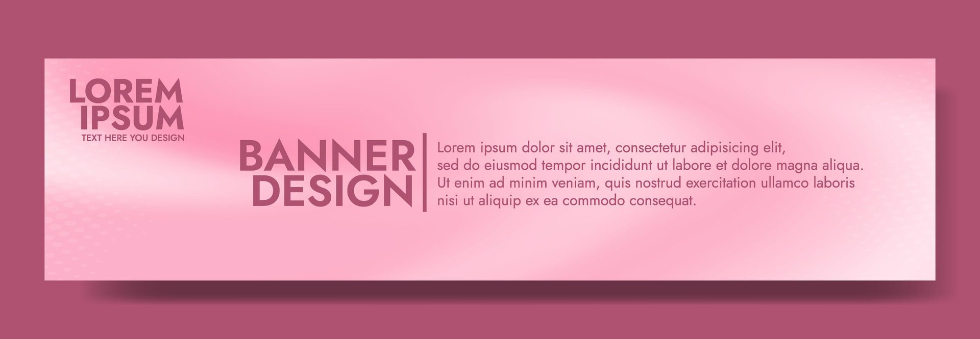 Gradient blurred banner in shades of pink. Ideal for web banners, social media posts, or any design project that requires a calming backdrop Free Vector