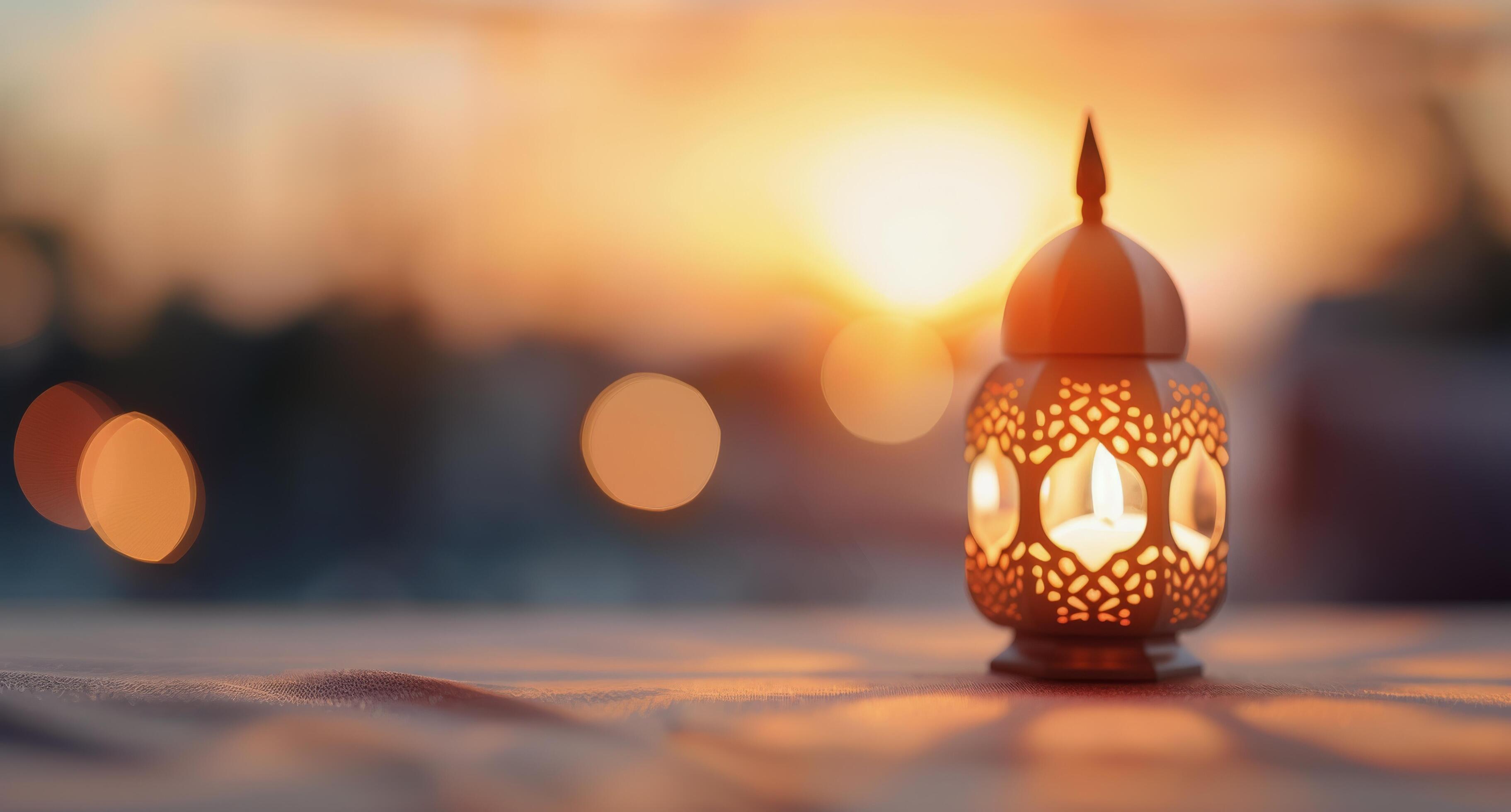 Warm Lantern Glow on Soft Fabric With Blurred Candlelight Background Stock Free