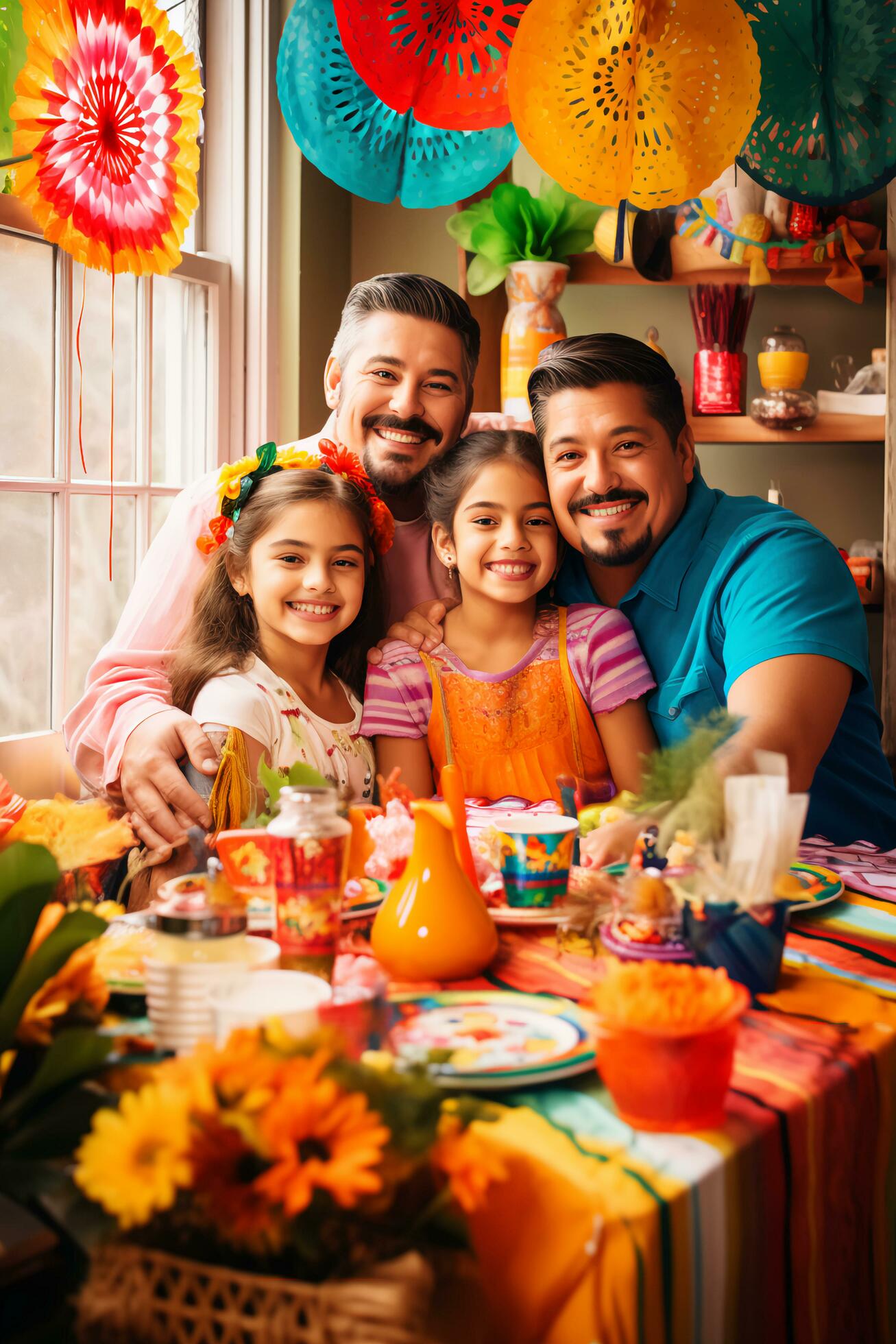 Cultural Appreciation. Heartwarming Hispanic Family Time – AI generated Stock Free