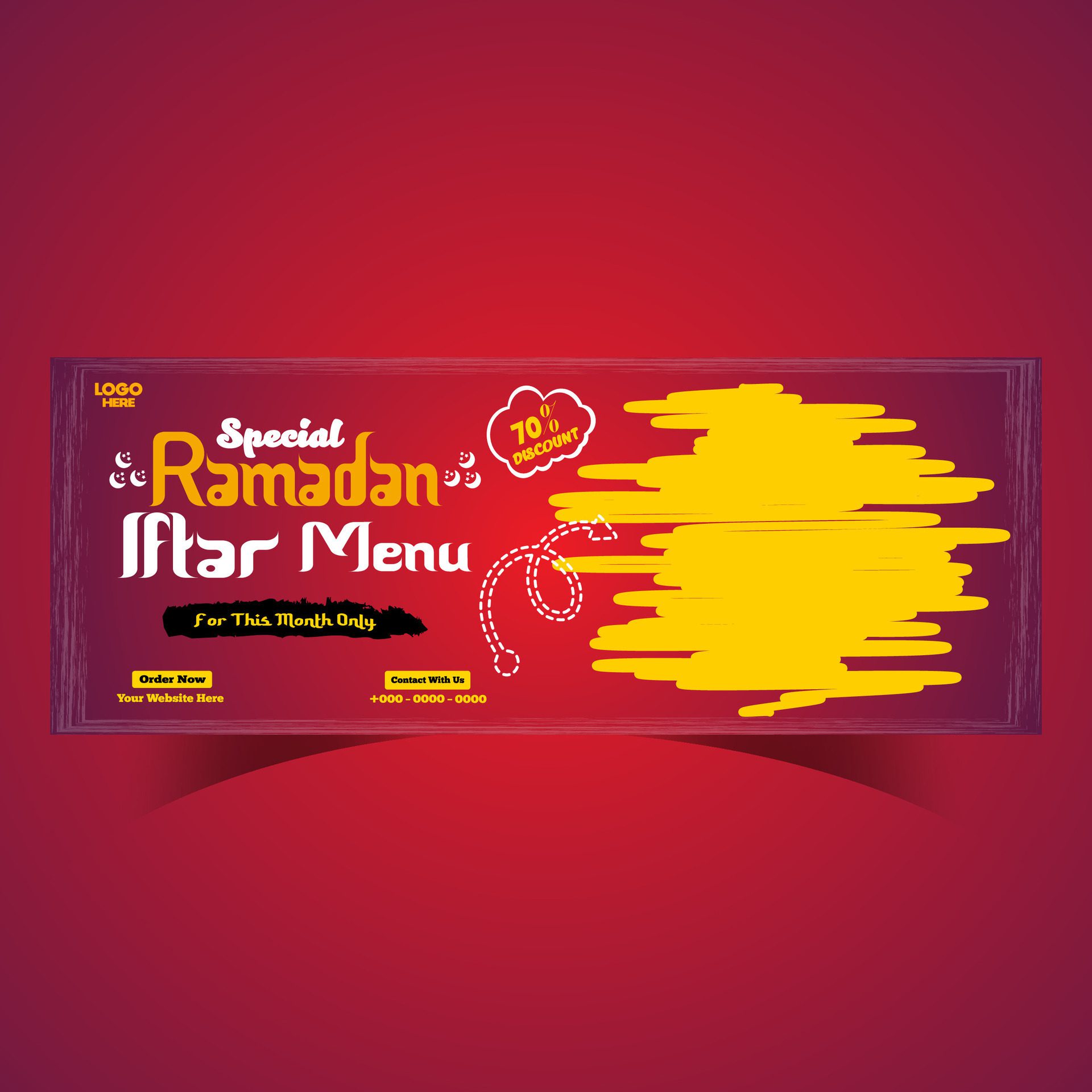 Ramadan food menu post design and social media banner template Free Vector