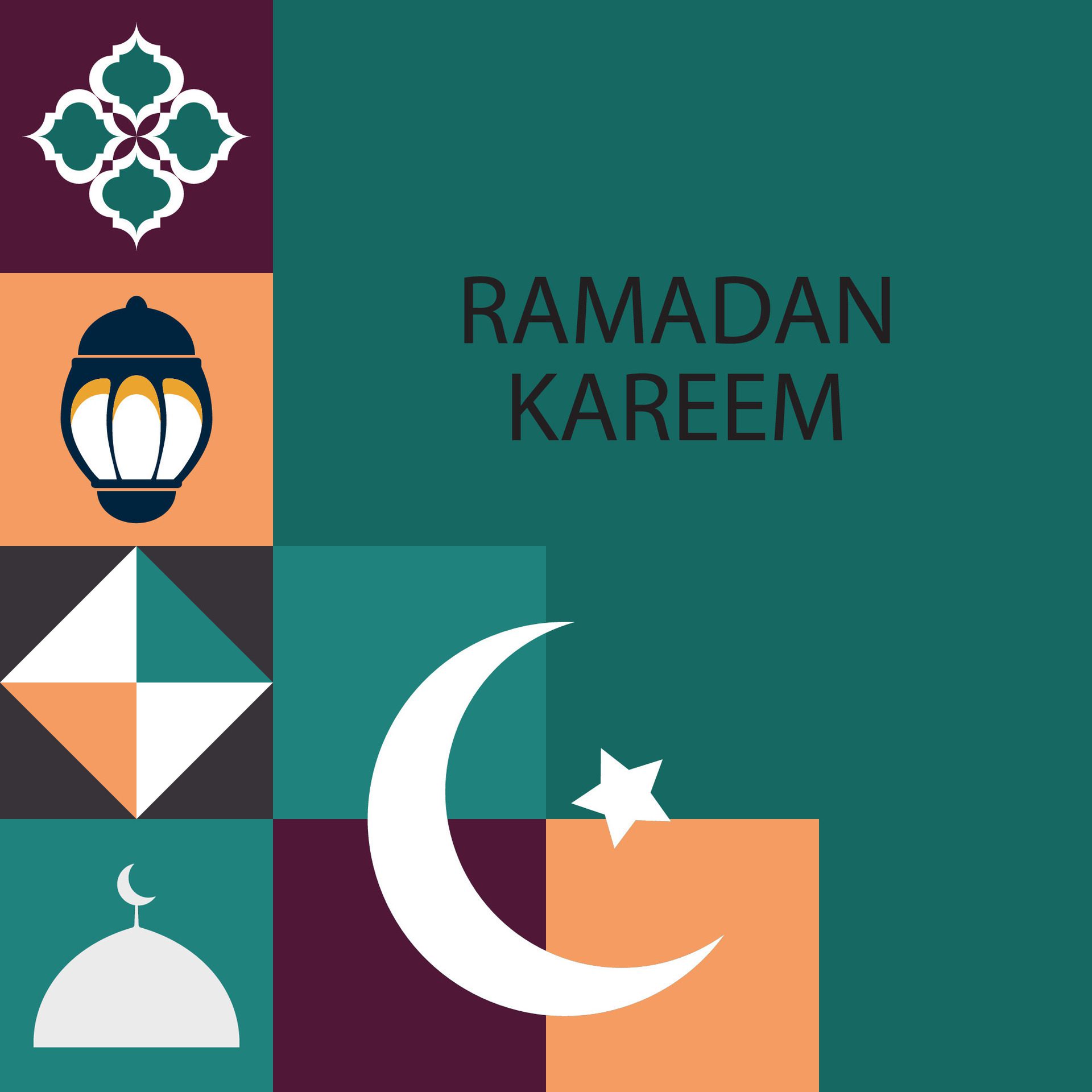 Ramadan Kareem,Islamic greeting card template with ramadan for wallpaper design,poster, media banner. Free Vector