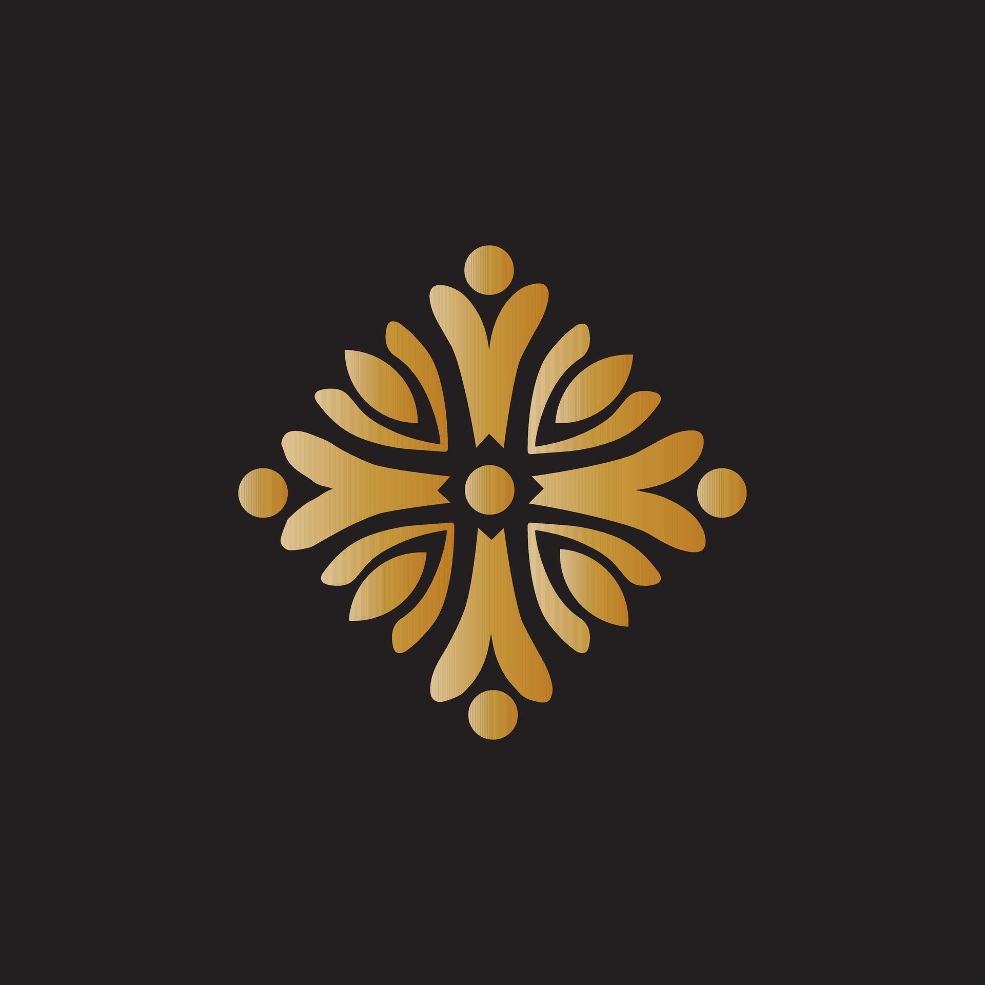 Gold flower premium logo vector Stock Free