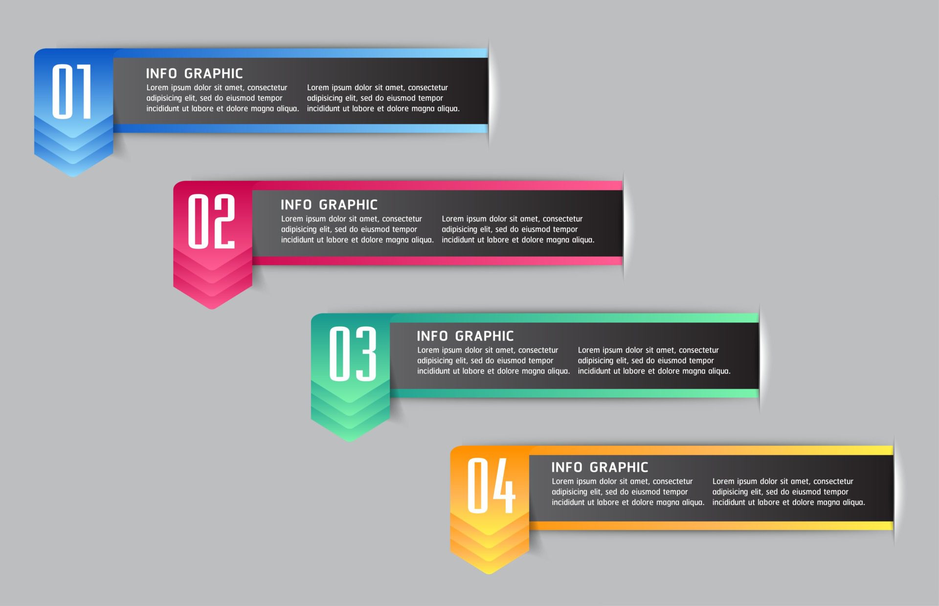 modern text box template, banner Infographics Free Vector