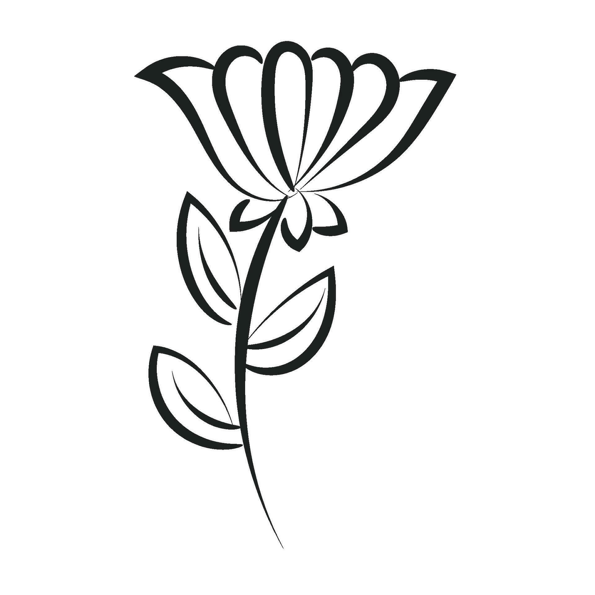 Hand Drawn spring flower design. Cute floral decoration icon vector illustration design Stock Free