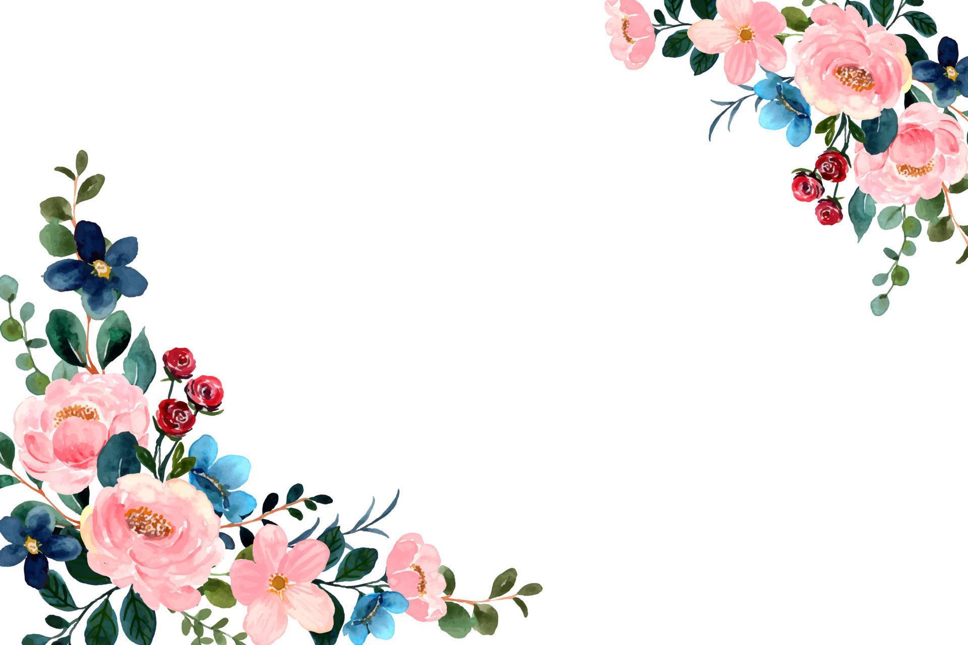 watercolor-pink-flower-frame-for-wedding-birthday-card-background-invitation-wallpaper-sticker-decoration-etc-free-vector