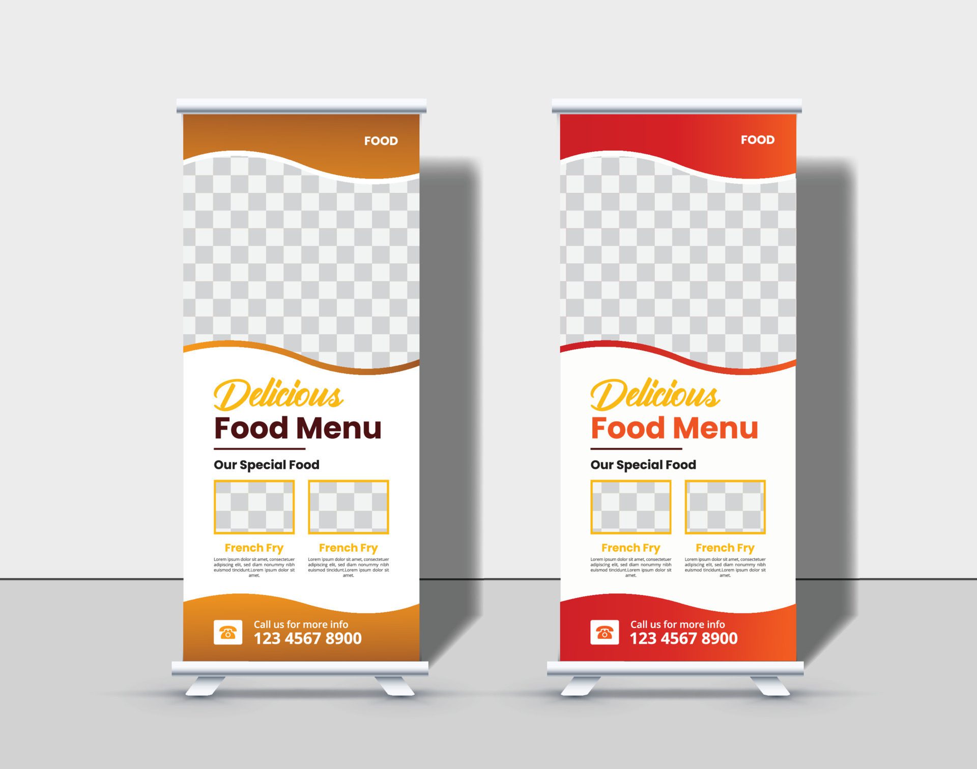 restaurant rollup banner design template Free Vector