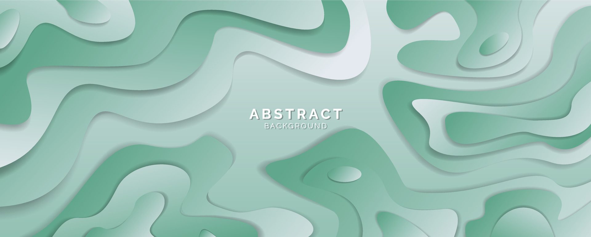 Abstract background liquid shape sea green composition, modern template for website, banner art, poster design, vector illustration Free Vector