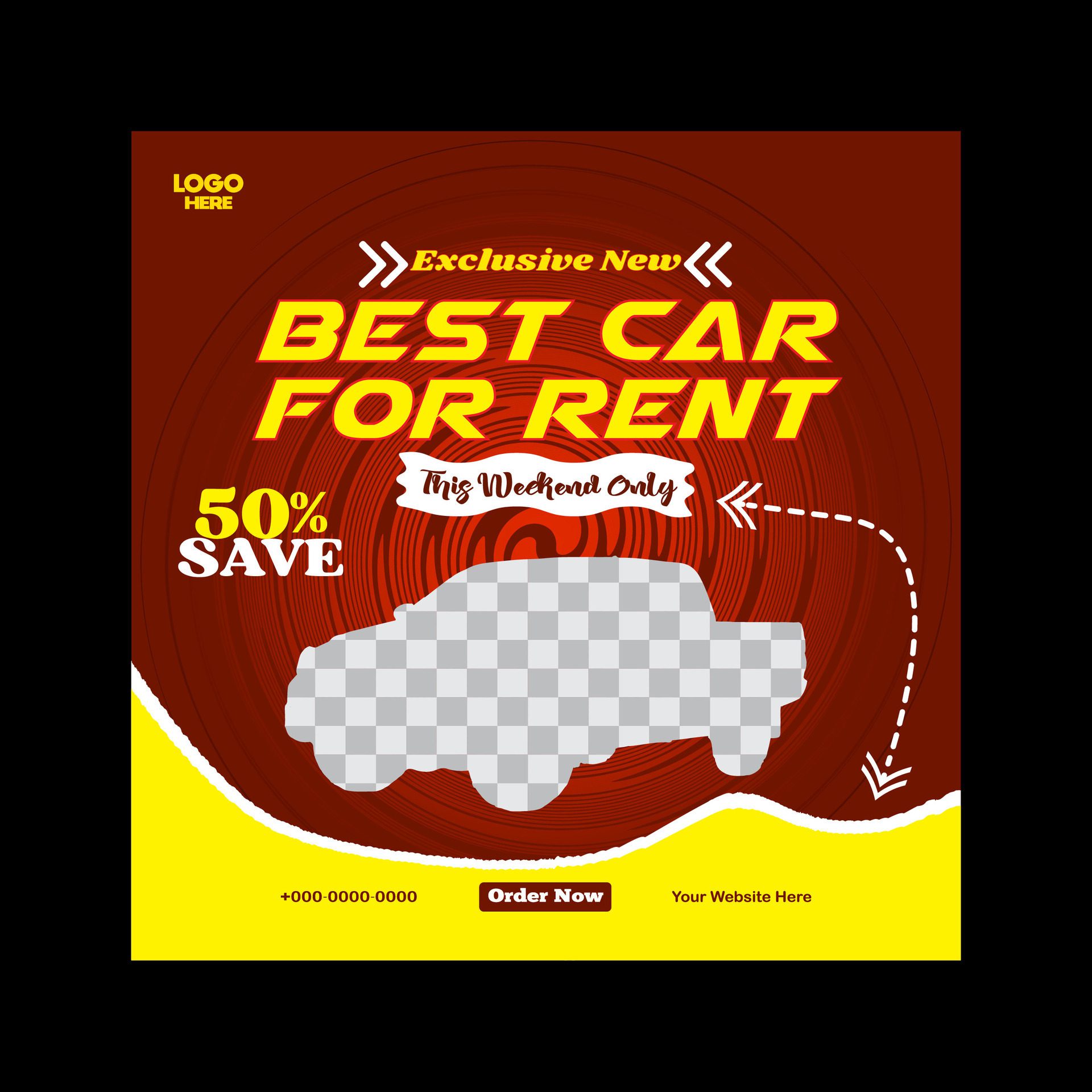 car rent or sale post design and social media banner template Free Vector