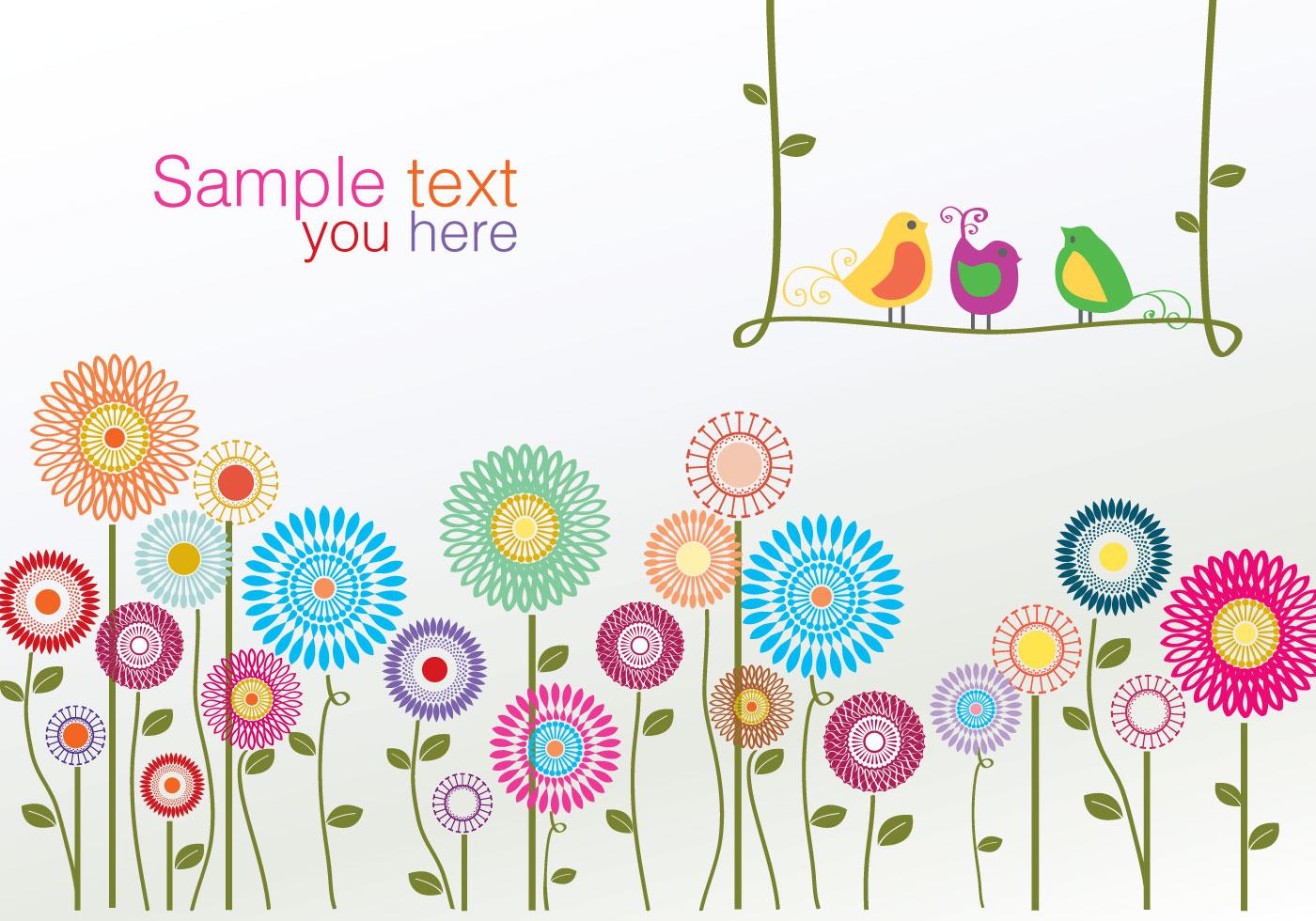 Colorful Birds and Flower Vector Stock Free and Free SVG