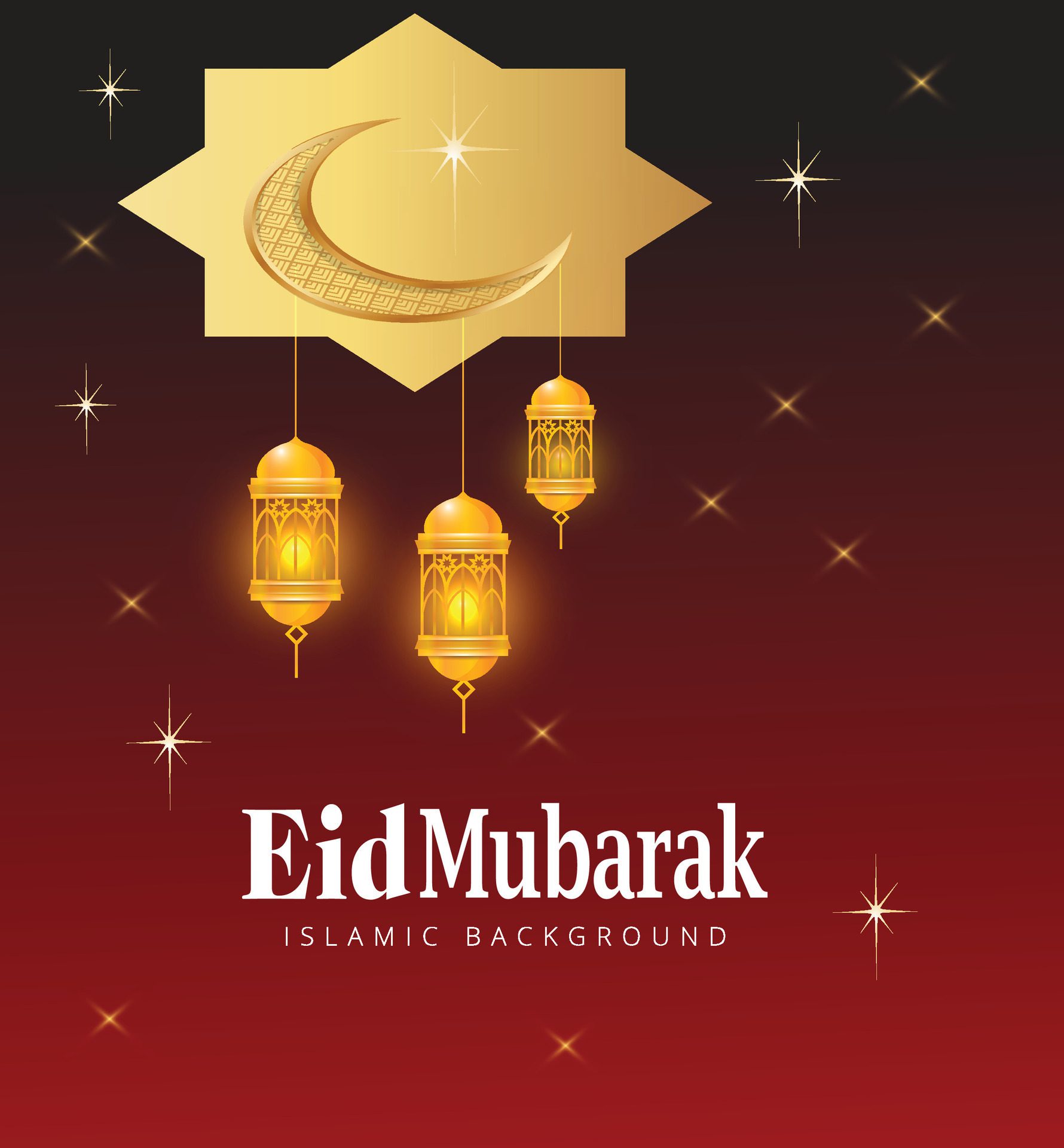 Eid mubarak beautiful banner Free Vector