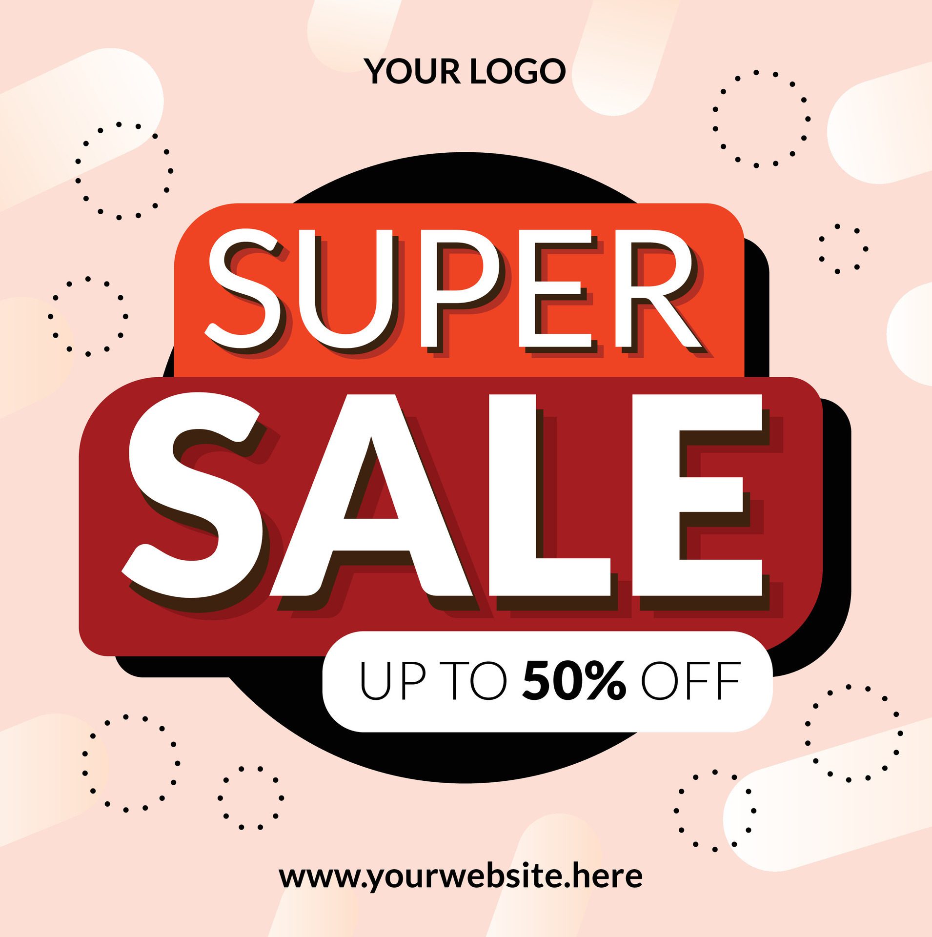 Super sale banner template Free Vector